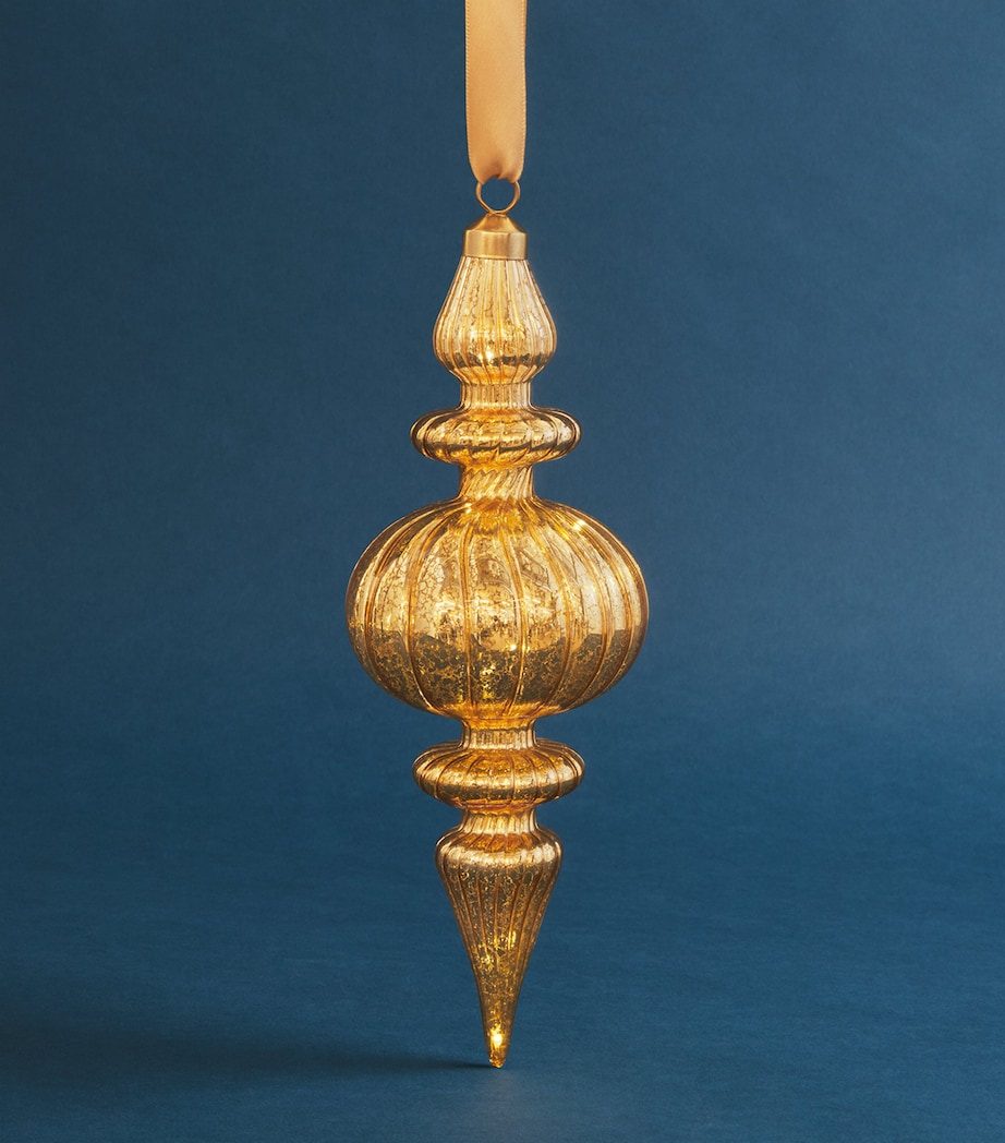 Harrods Glass Light-Up Drop Orb Tree Decoration Gold/warm White Image 3