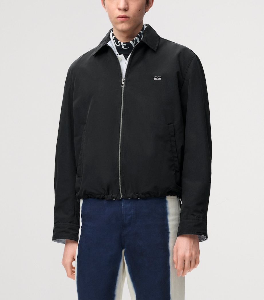 LOEWE Mens Canvas Zip-Up Jacket Black Image 3