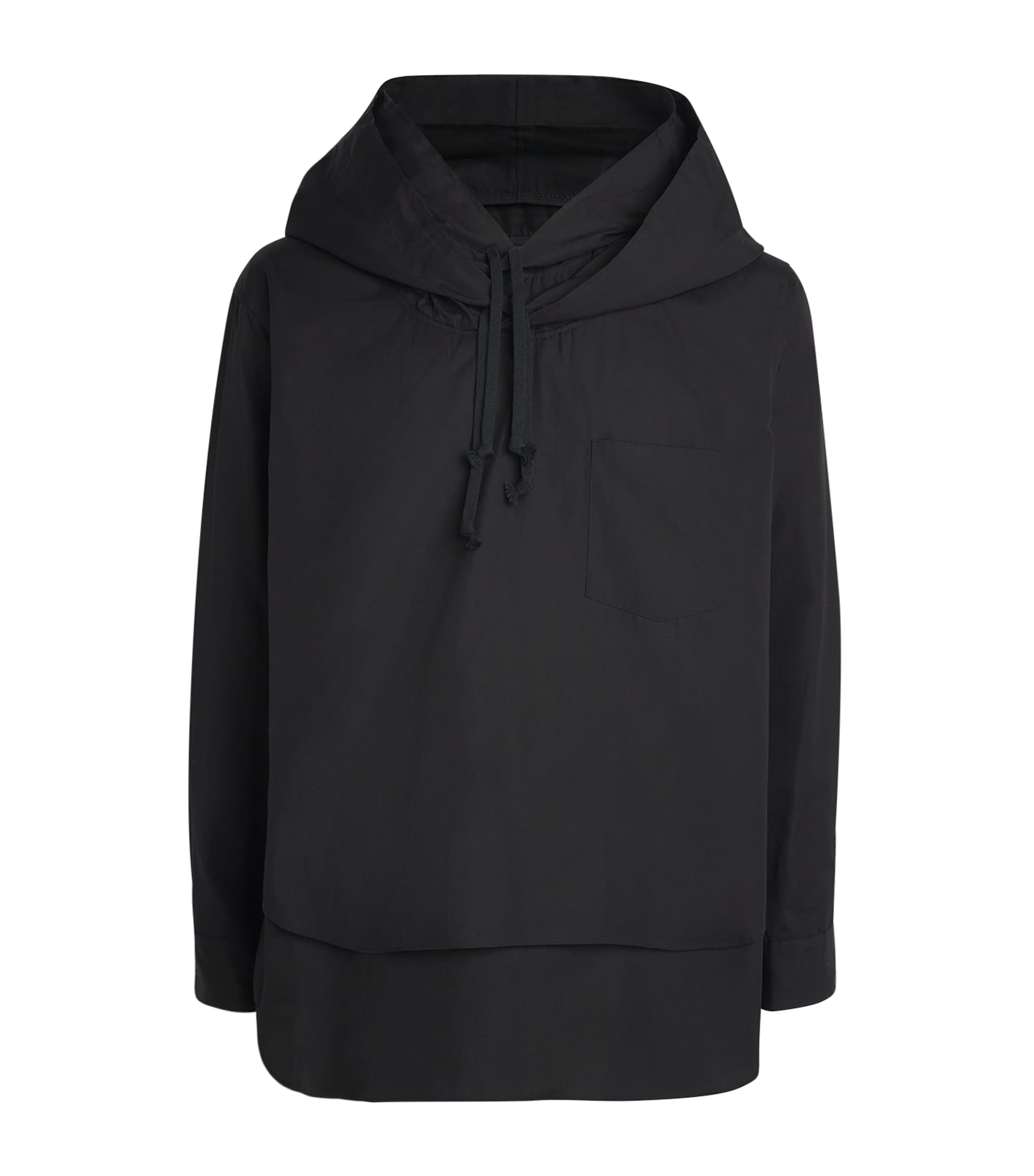 Comme Des Garçons Homme Plus Mens Cotton Layered Hoodie Black Image 1