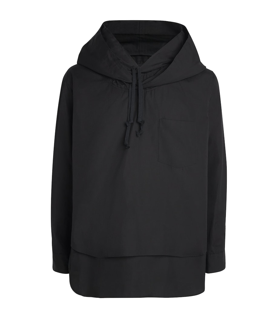Comme Des Garçons Homme Plus Mens Cotton Layered Hoodie Black Image 1