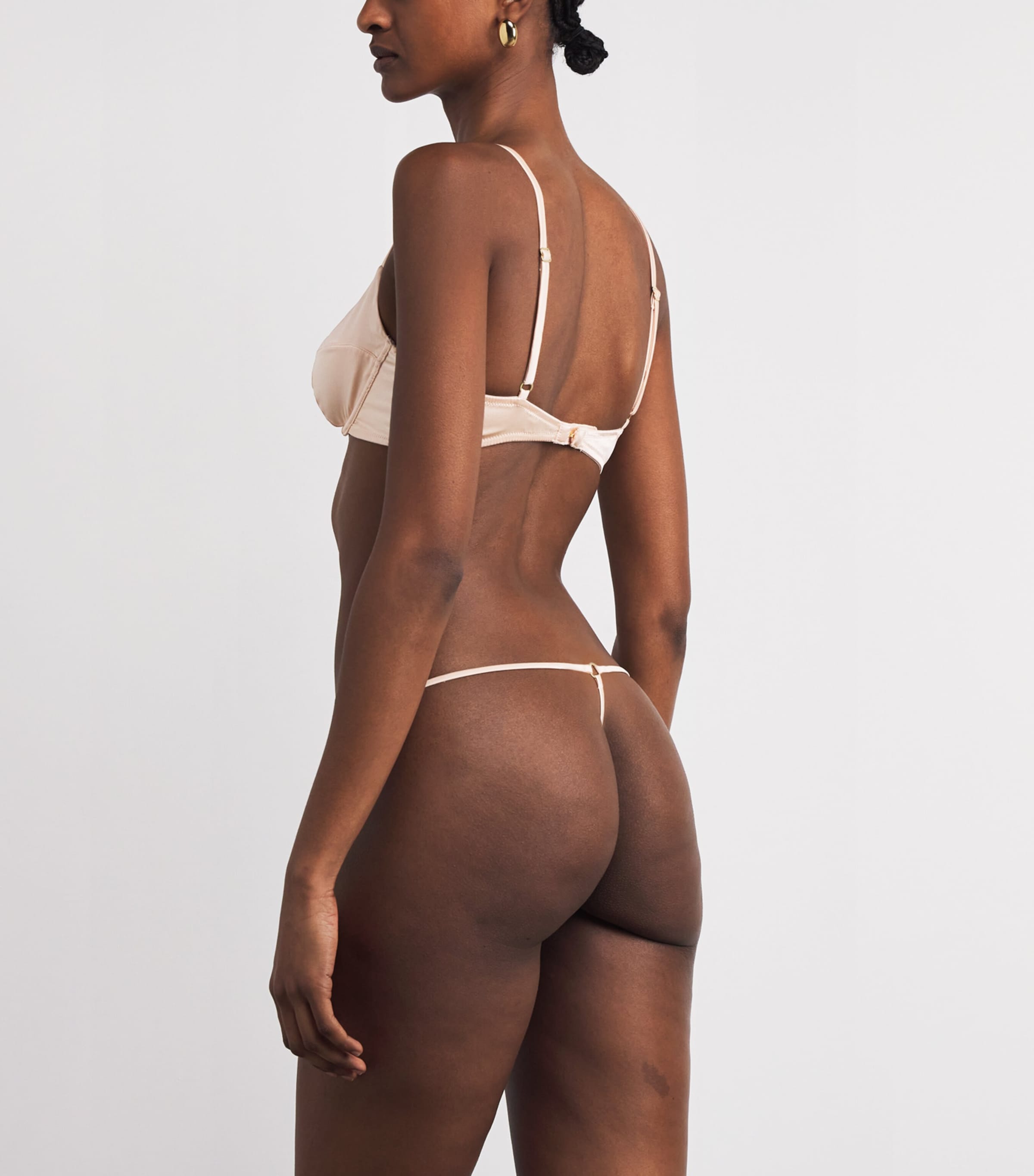 Kiki de Montparnasse Womens Stretch-Silk Tous Les Jours Demi Bra Blush Image 3