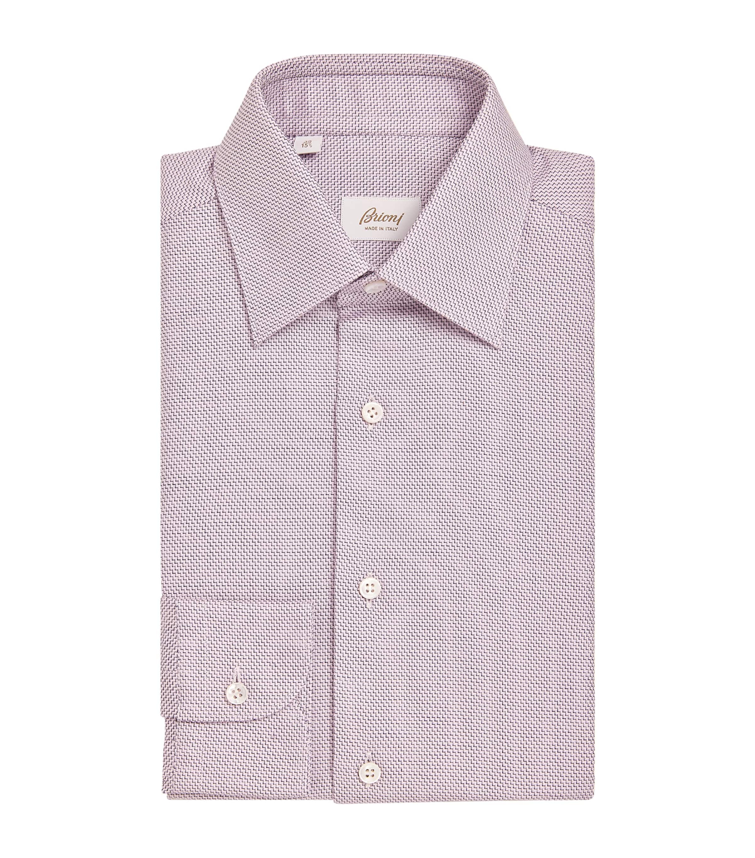 Brioni Cotton Micro-Houndstooth Shirt