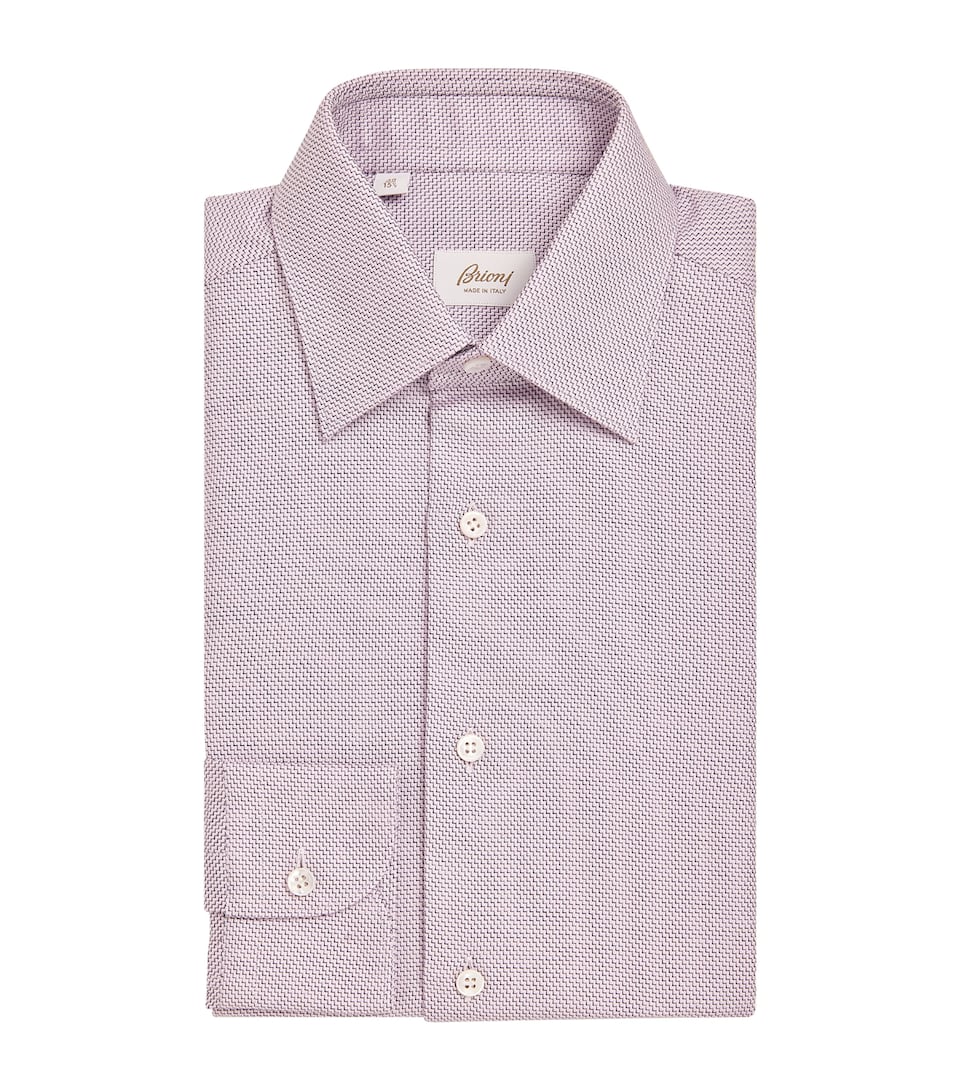 Brioni Cotton Micro-Houndstooth Shirt