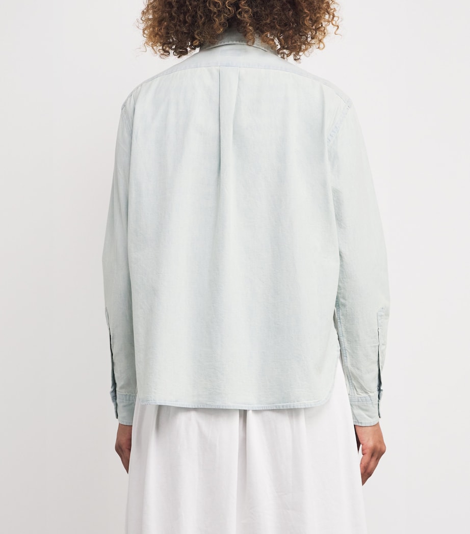 Cotton Polo Pony Shirt LIGHT/PASTEL BLUE Image 4