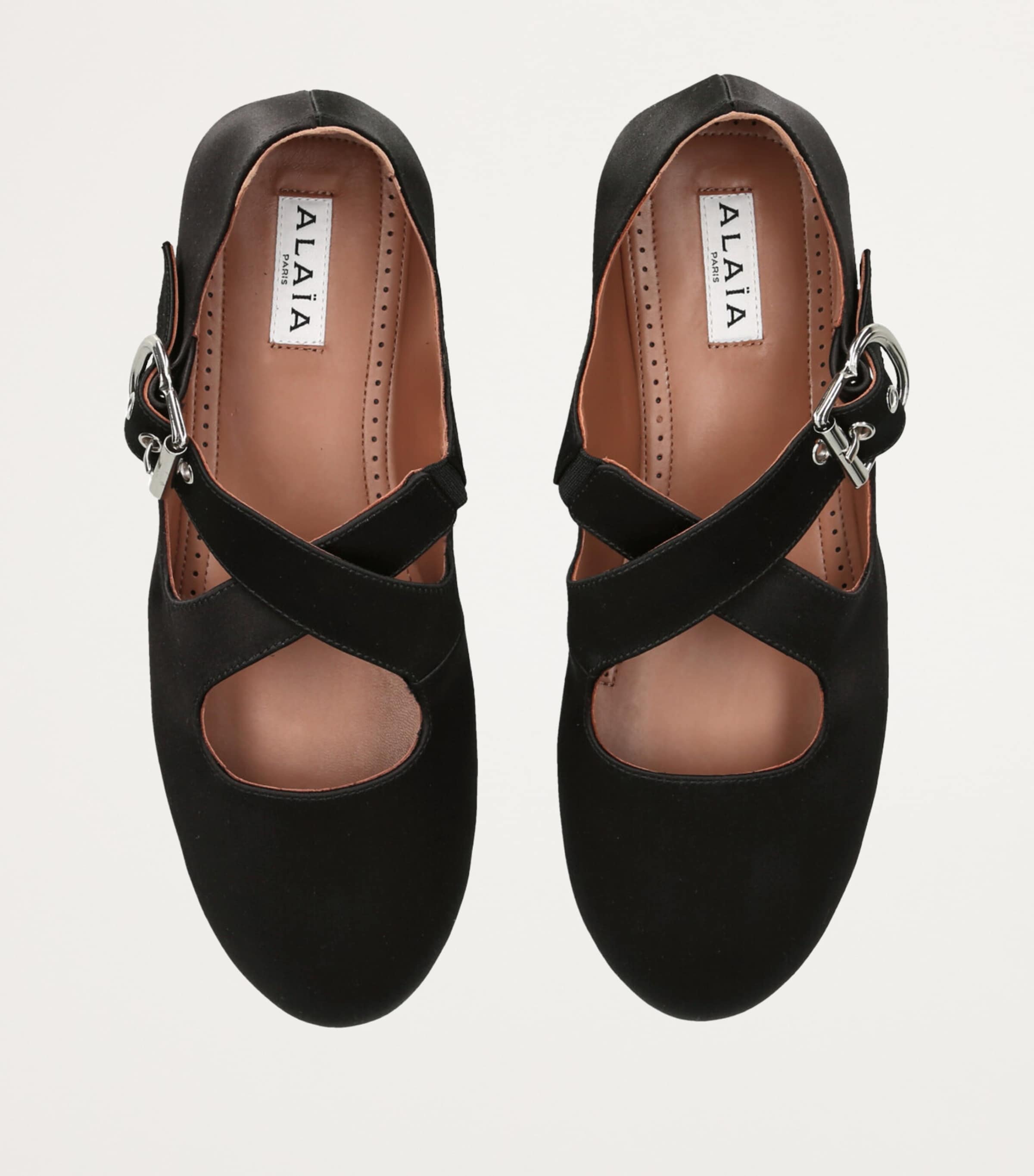 【関税込み】ALAIA ブラック クリスクロス バレエシューズ ALAIA】ブラック クリスクロス バレエシューズ