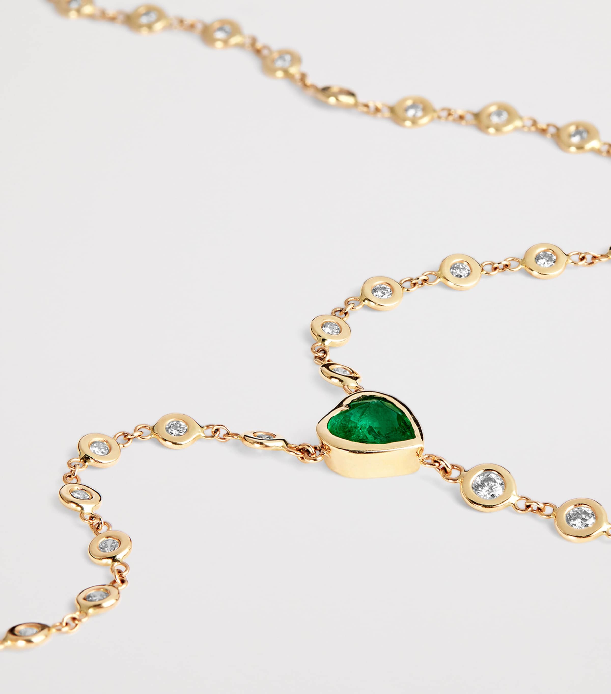 Yellow Gold, Diamond and Emerald Sophia Necklace YELLOW GOLD Image 4