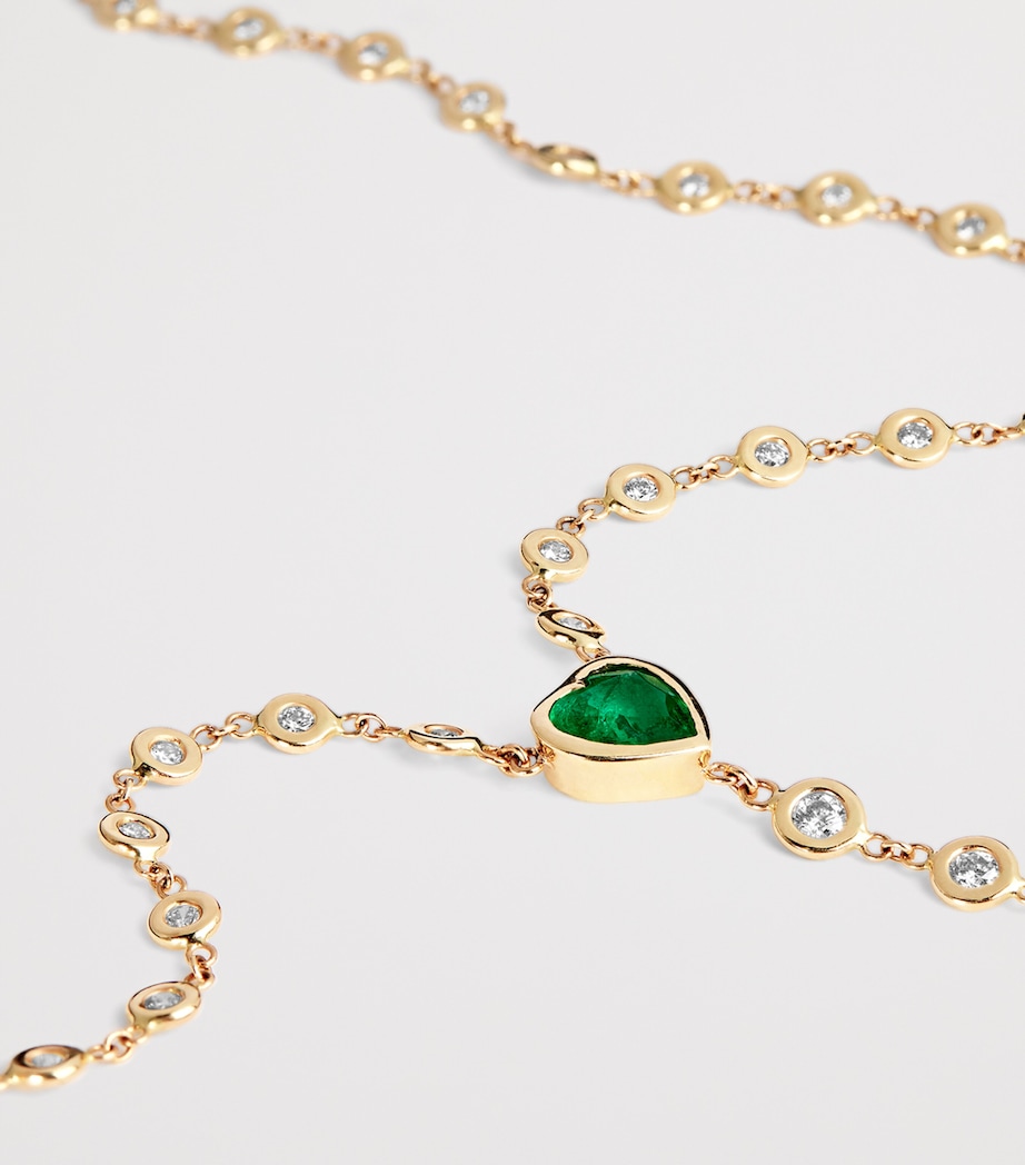 Yellow Gold, Diamond and Emerald Sophia Necklace YELLOW GOLD Image 4