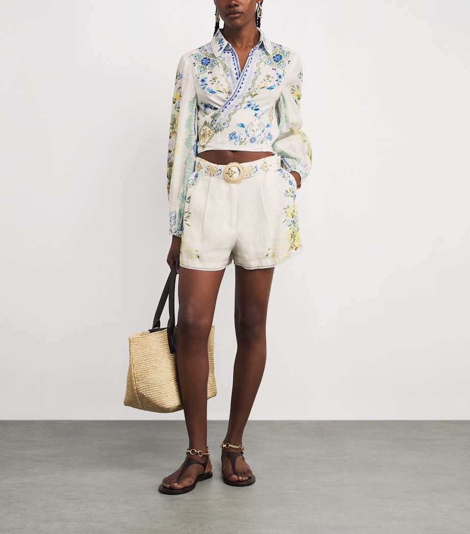 Linen Belted Shorts MY HOMESPUN HRT HMHR Image 2