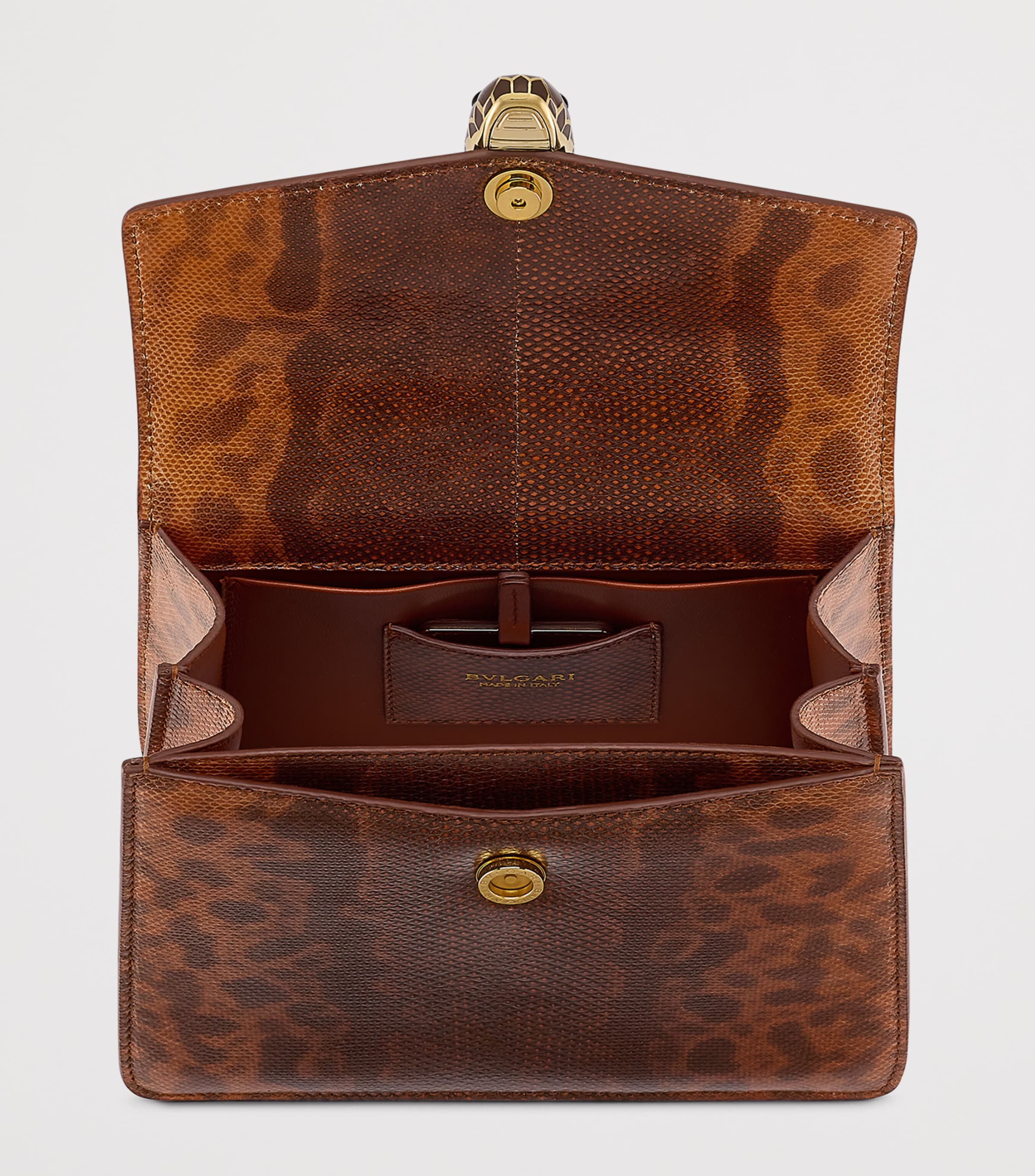 Bvlgari Medium Snakeskin Serpenti Forever Top-Handle Bag Bronze Image 3