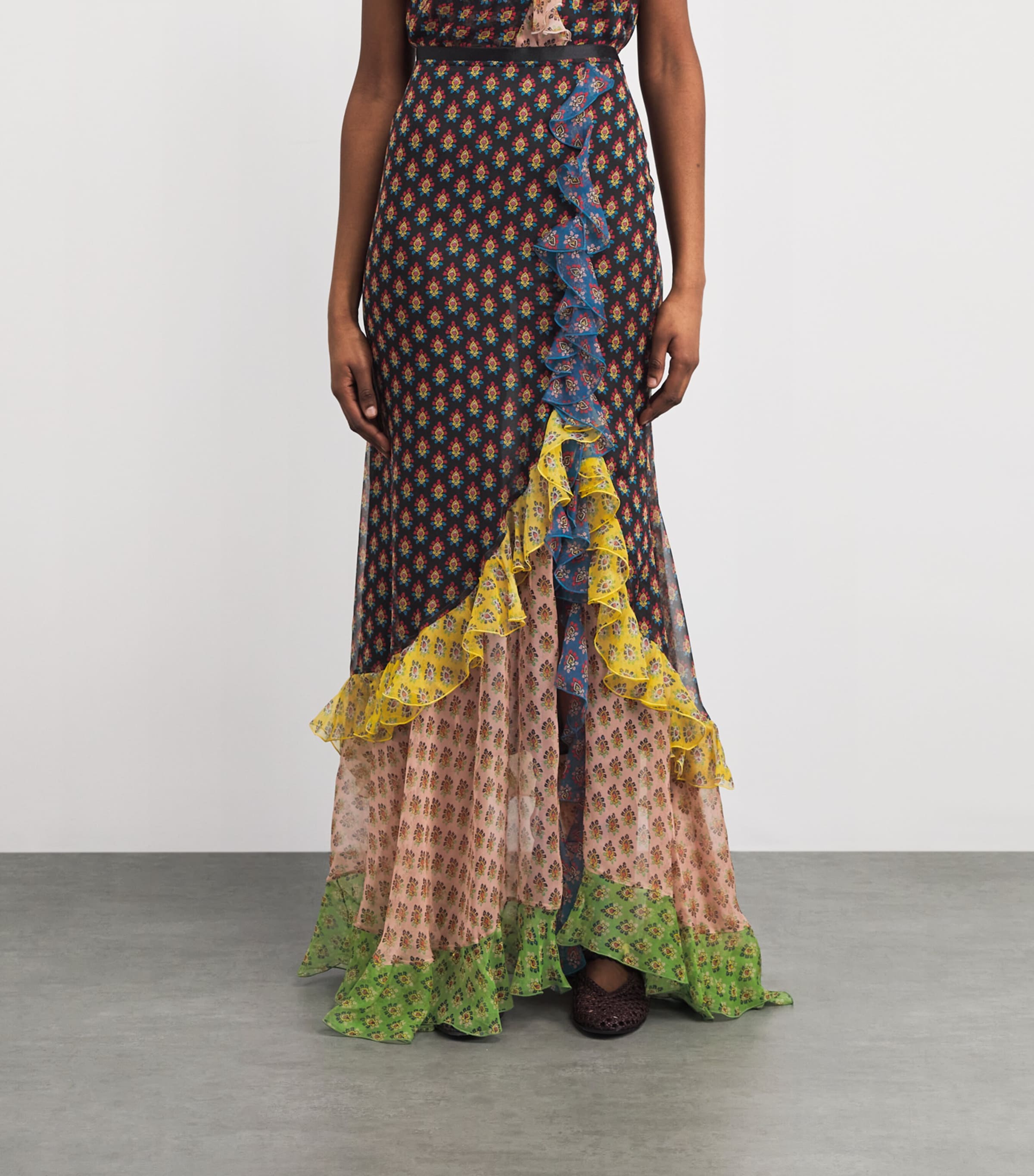 Etro Womens Silk Paisley Midi Skirt Black Image 4
