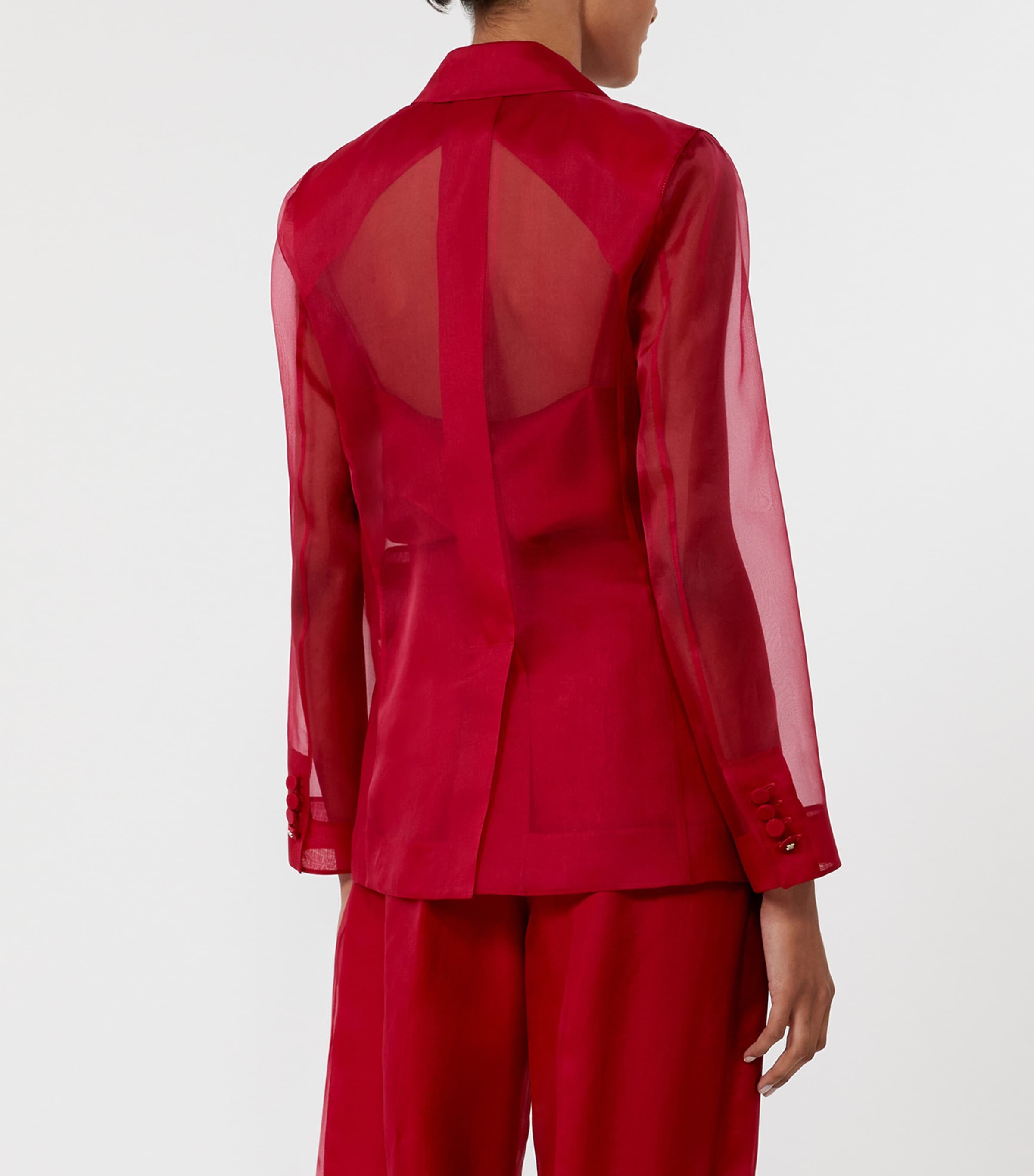 Max Mara Womens Silk Organza Blazer Geranium Image 4