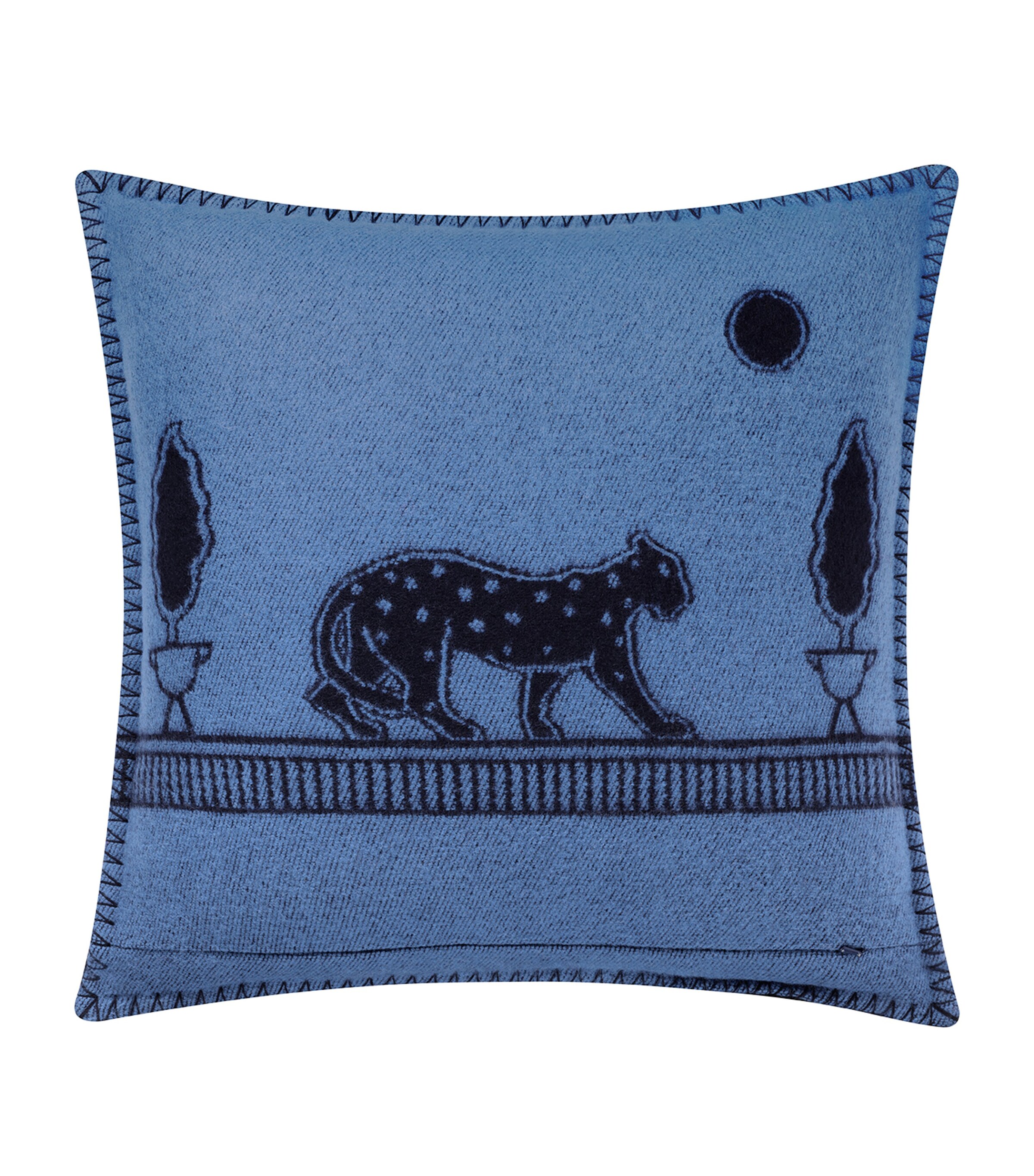 Cartier パンテール クッション ネイビー　ウール/カシミヤ Cartier Merino Wool-Cashmere Panthère de Cartier Cushion (50cm x