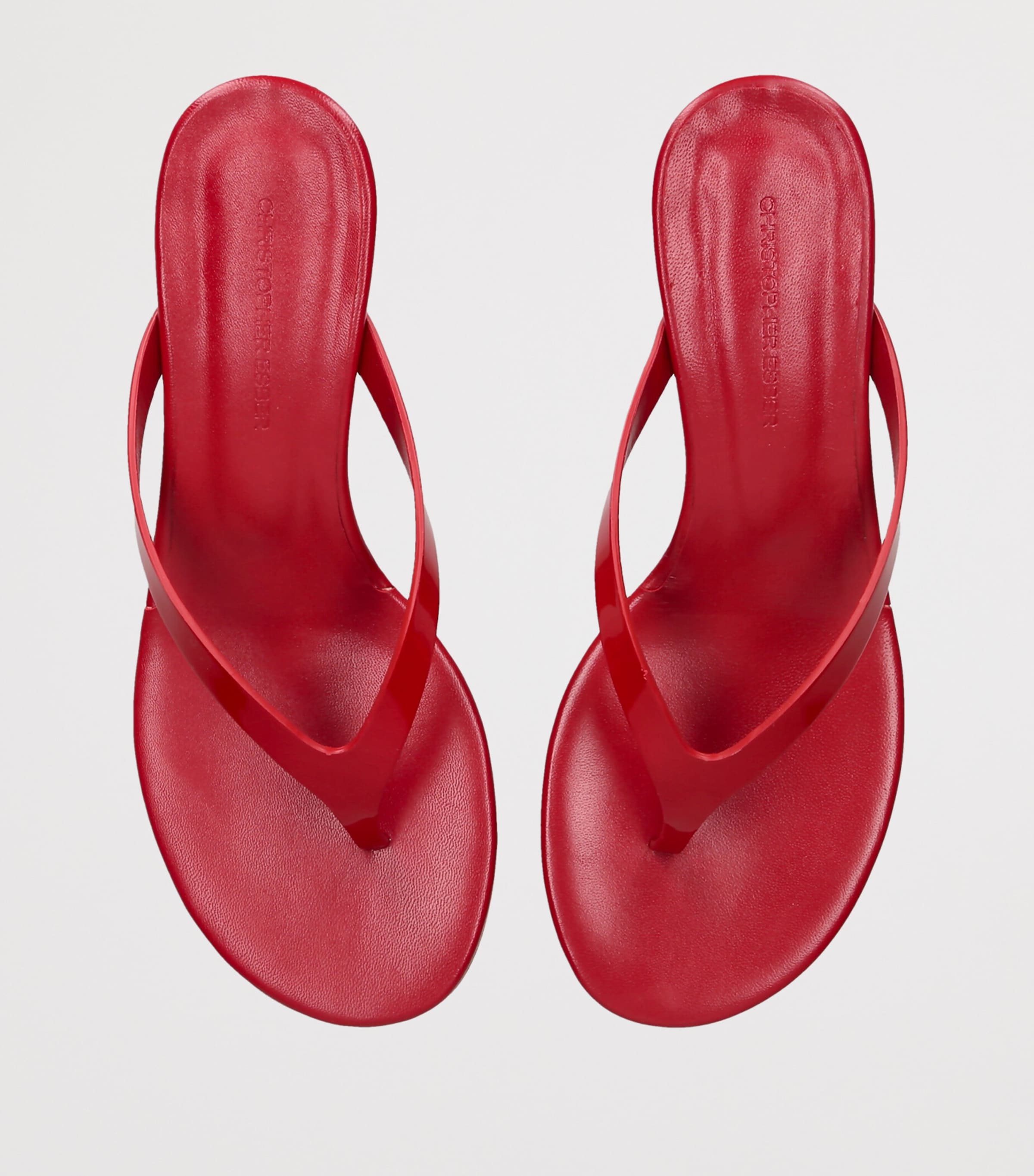 Christopher Esber Leather Scala Wedge Sandals 45 Red Image 3