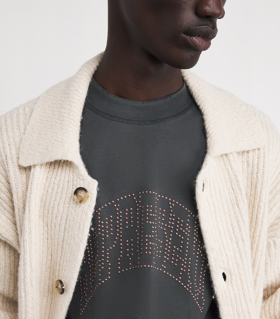 Cotton Embellished Logo T-Shirt STAINED BLACK Image 6