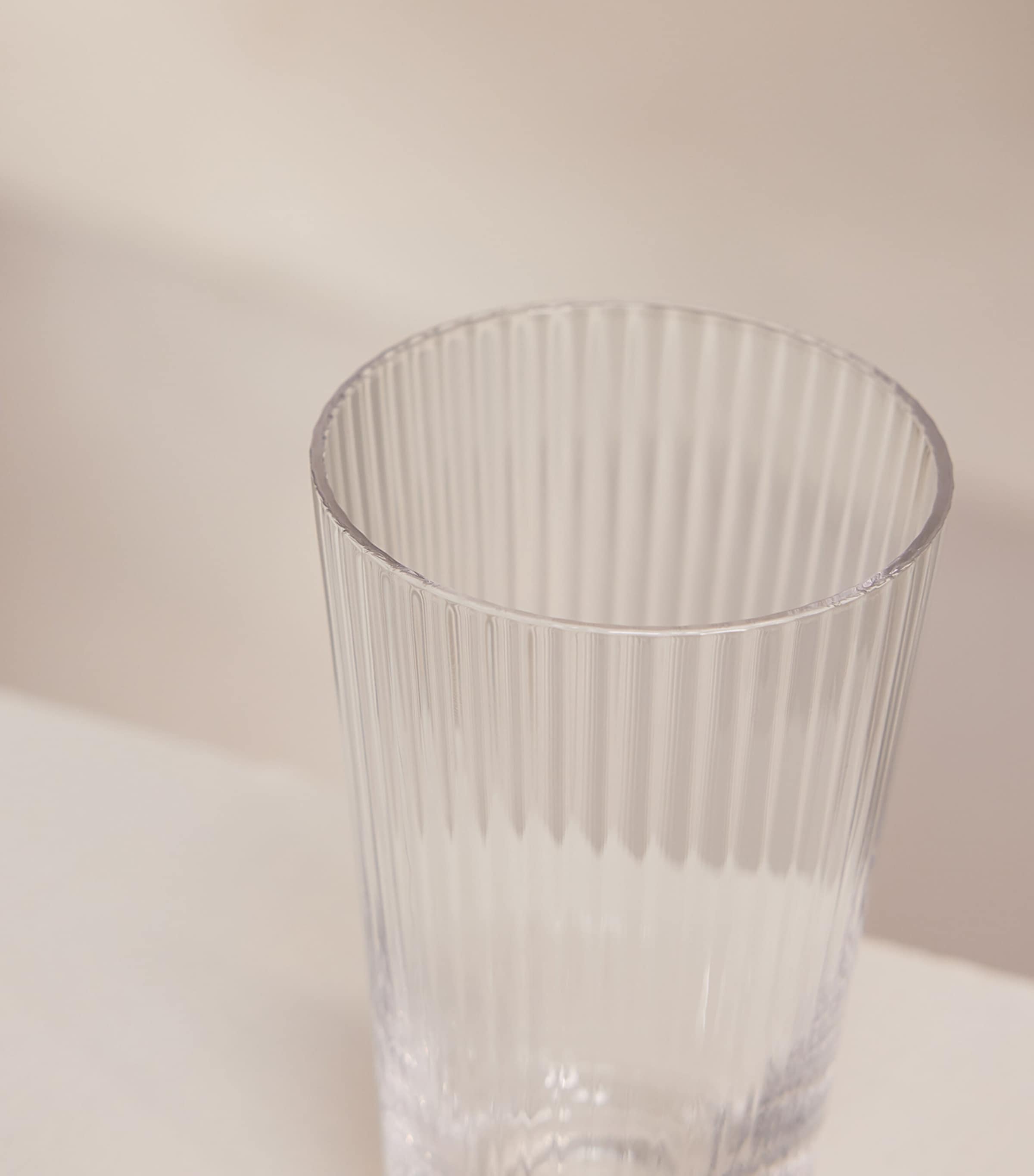 Set of 4 Fluted Highball Glasses NO COLOUR Image 3