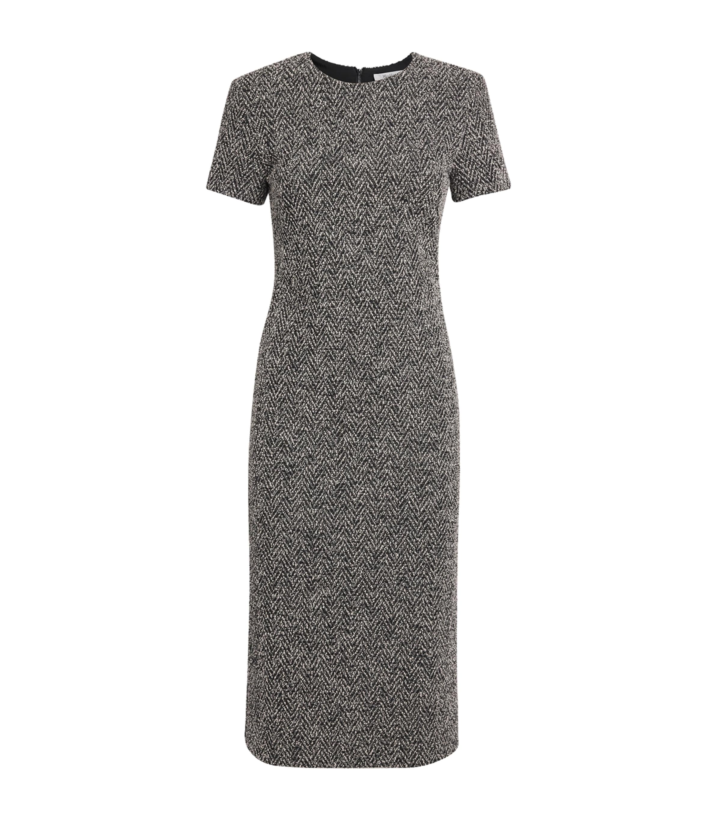 Max Mara Giugno Cotton And Wool-blend Midi Dress In Black