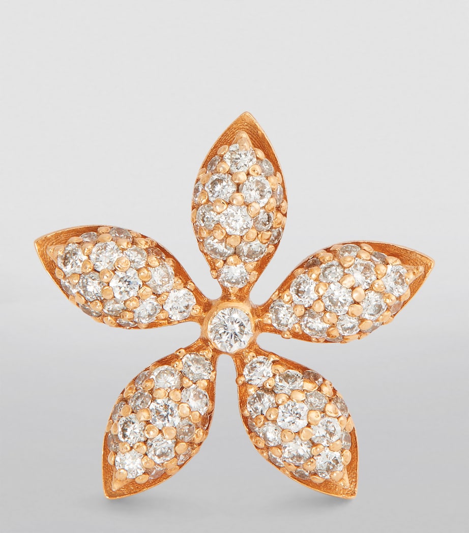 Rose Gold and Diamond Apple Seed Single Earring ROSE GOLD Image 2