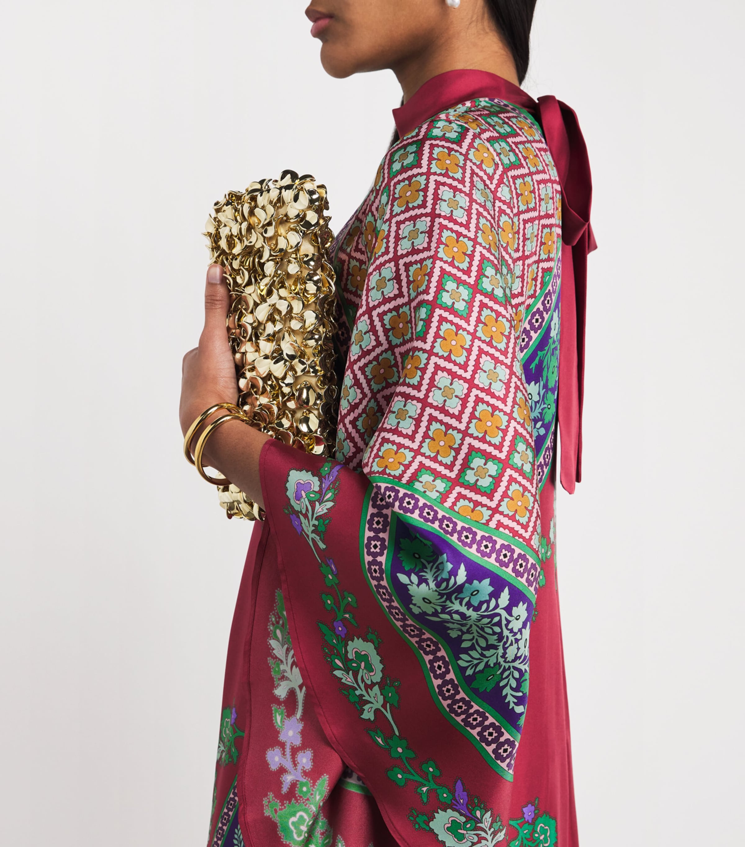 Silk Geometric Print Magnifico Maxi Dress RE01REGALIA PLACEE Image 4