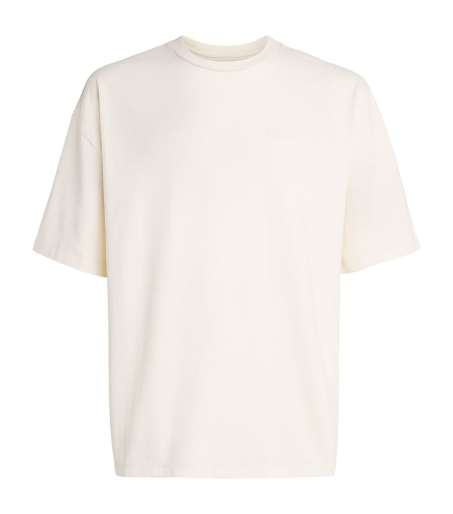 AMIRI Mens Cotton Check Patch T-Shirt Ivory Image 1
