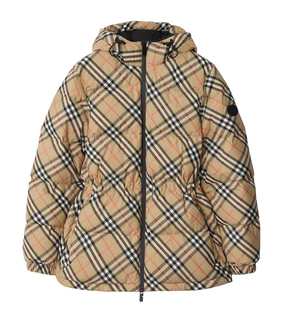 Quilted Check Puffer Jacket SAND IP CHECK Image 1