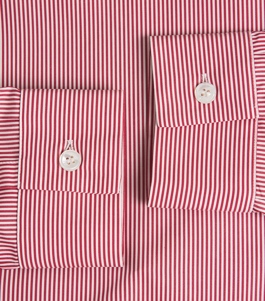 Cotton Stripe Shirt 003 DARK RED Image 5