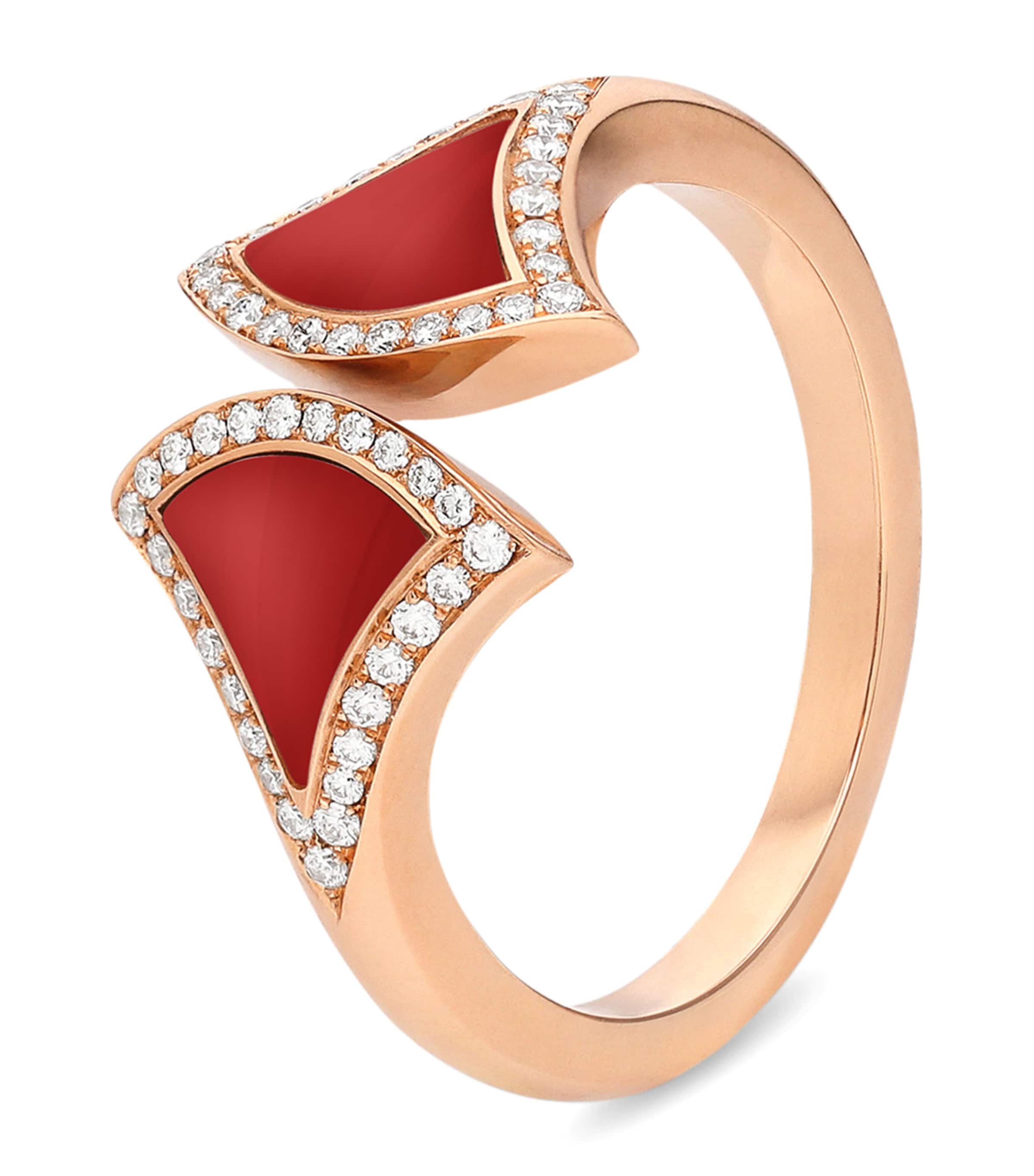Rose Gold, Diamond and Carnelian Divas' Dream Ring ROSE GOLD Image 1