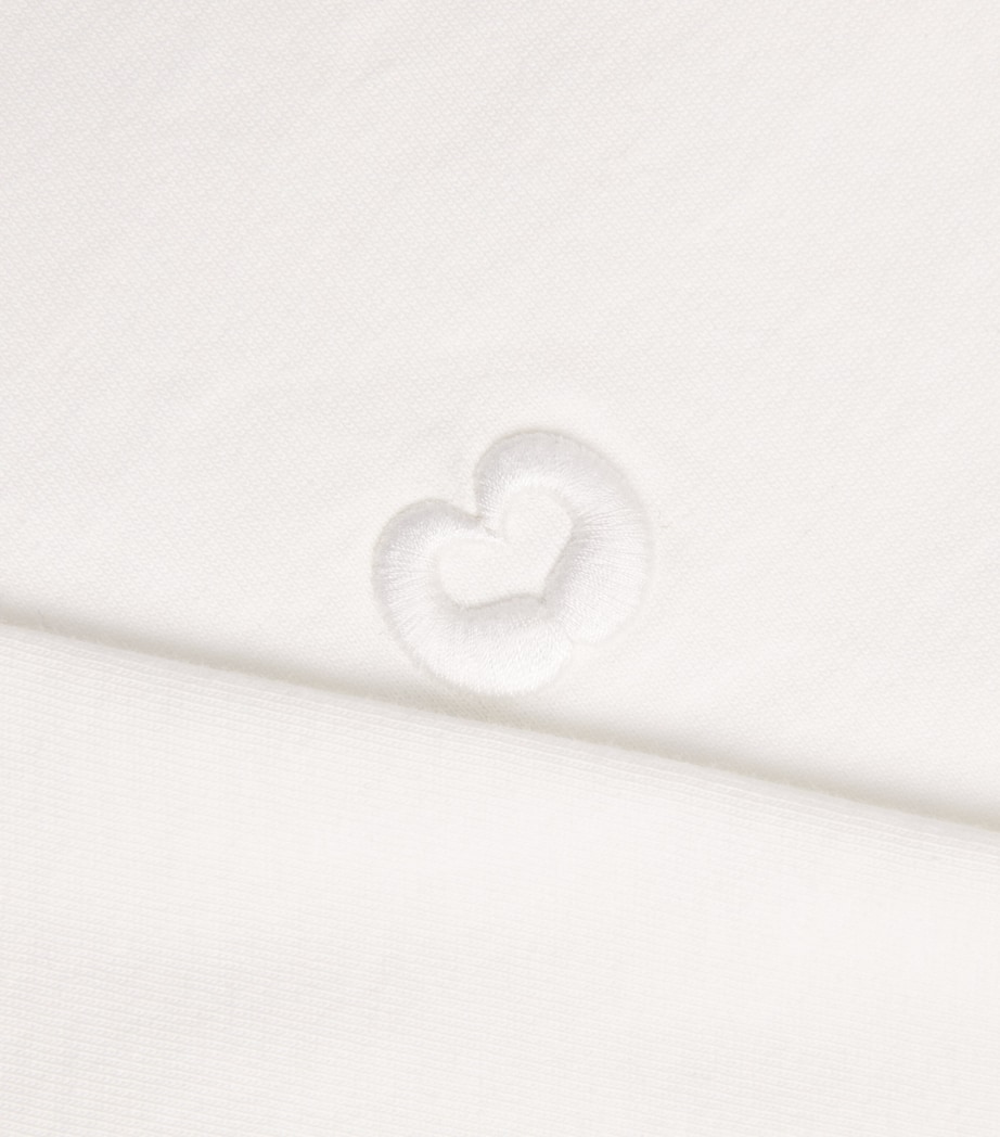 Maje Womens Cotton Embroidered Logo T-Shirt White Image 6