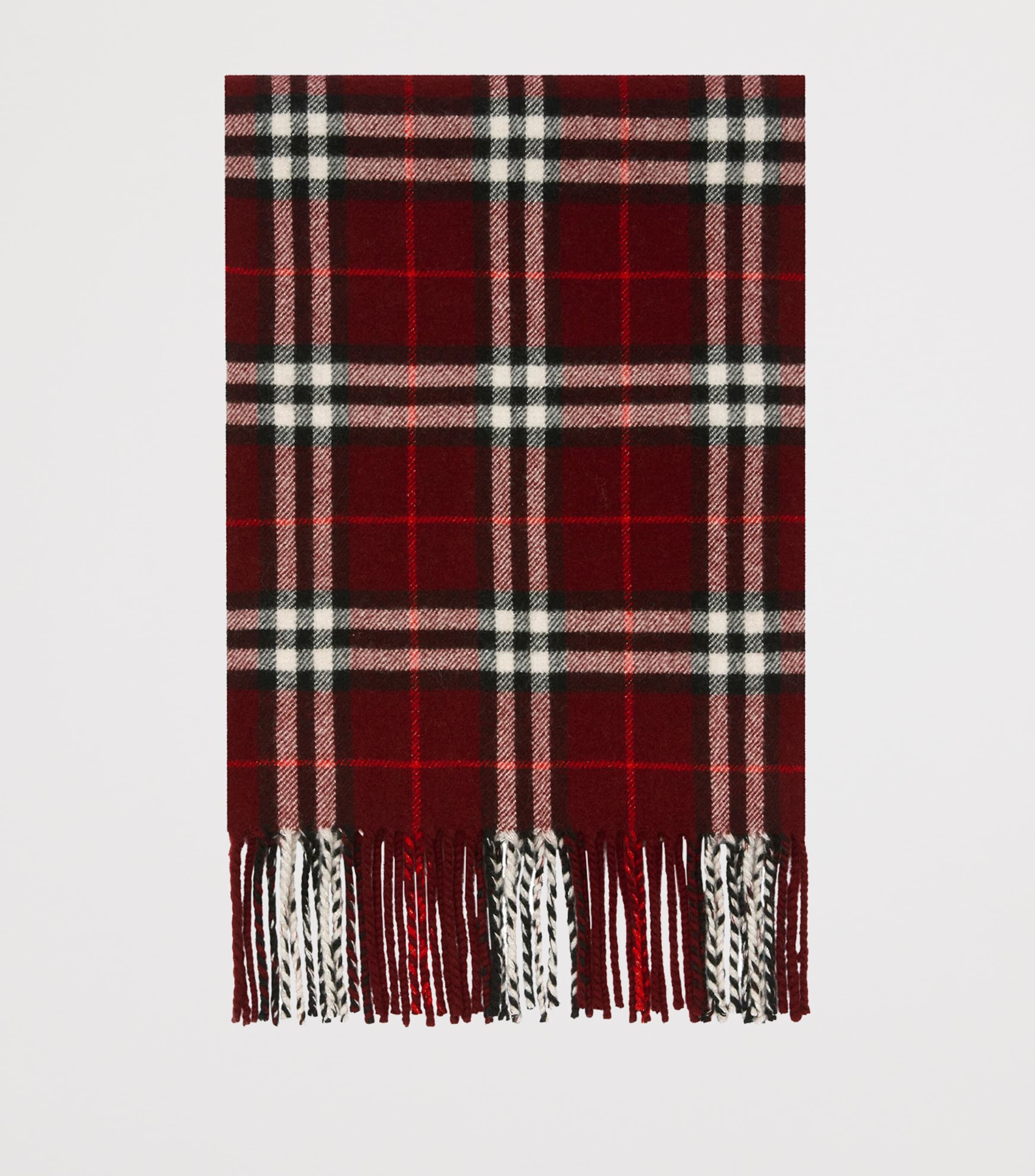 Burberry Cashmere-Blend Sparkle Check Scarf Oxblood Red Image 4