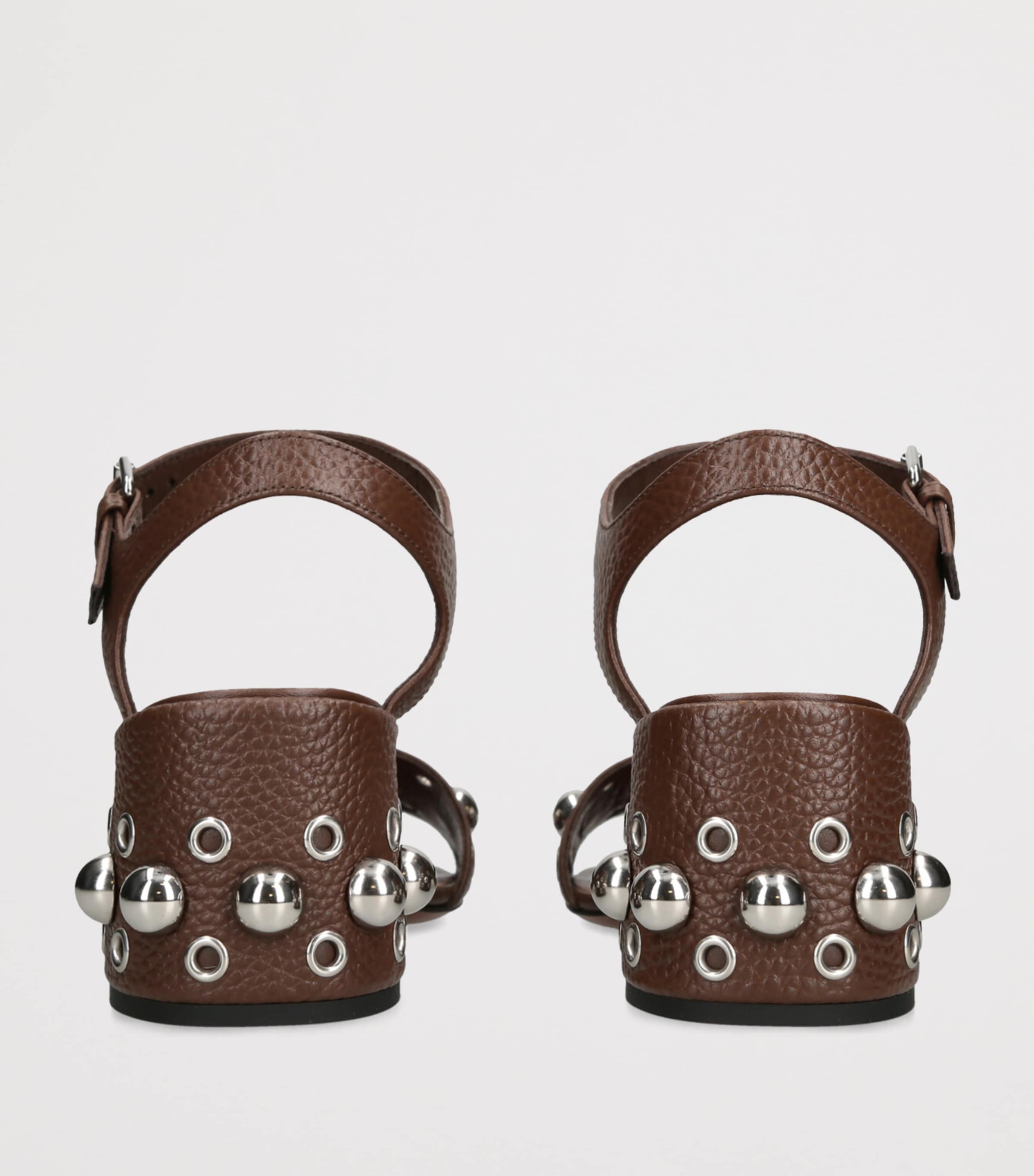 Leather Nellcote Heeled Sandals 60 DARK BROWN Image 2