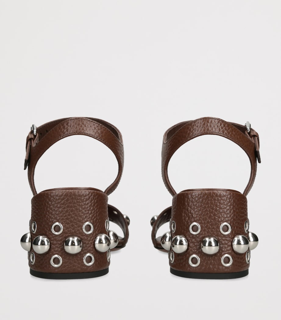 Leather Nellcote Heeled Sandals 60 DARK BROWN Image 2