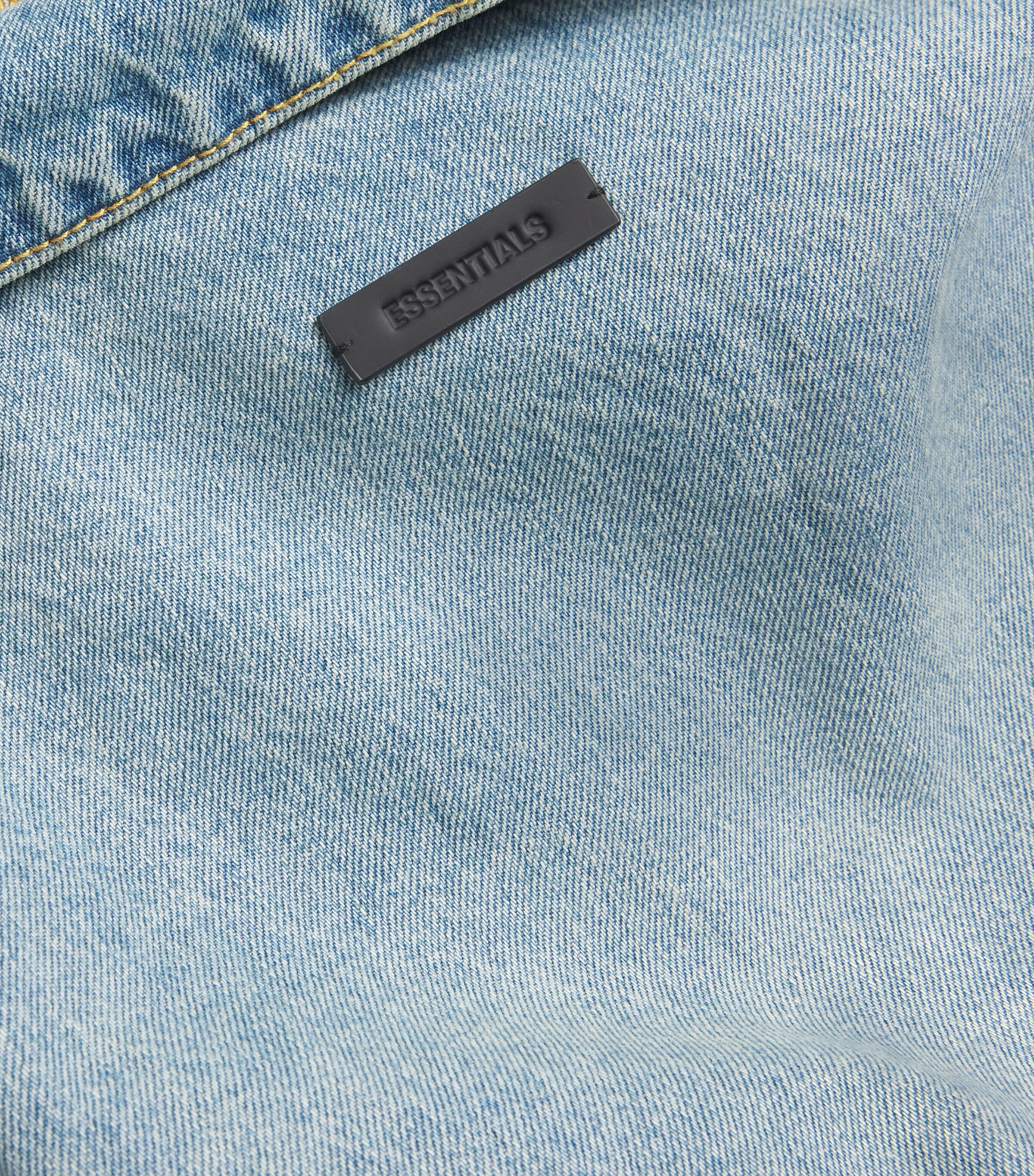 FEAR OF GOD ESSENTIALS Mens Denim Zip-Up Jacket Vintage Blue Image 5