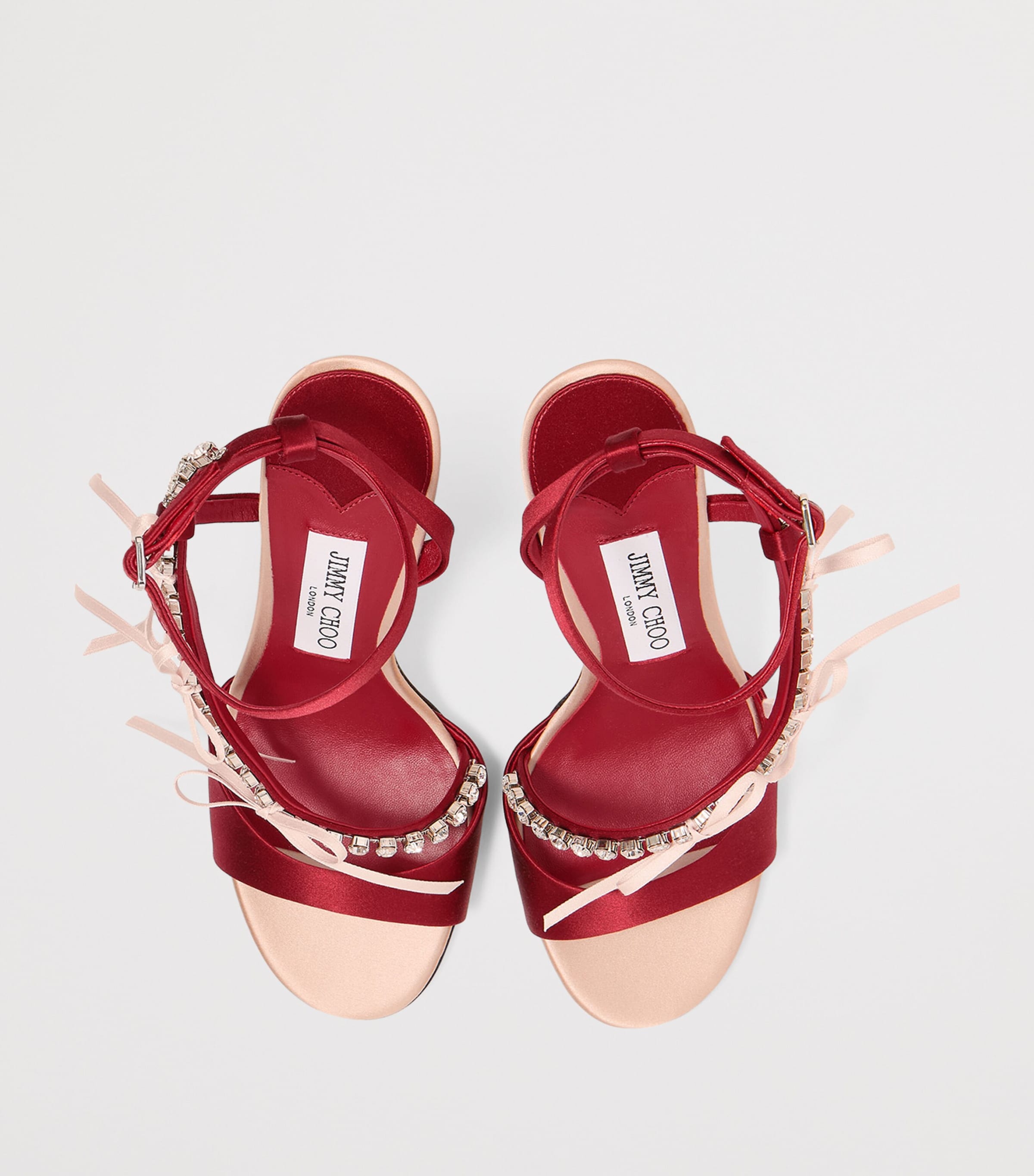 Lula 100 Satin Sandals MACARON/RUBY RED Image 4