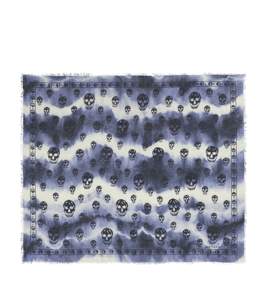 McQueen Modal-Silk Tie-Dye Skull Scarf Image 1