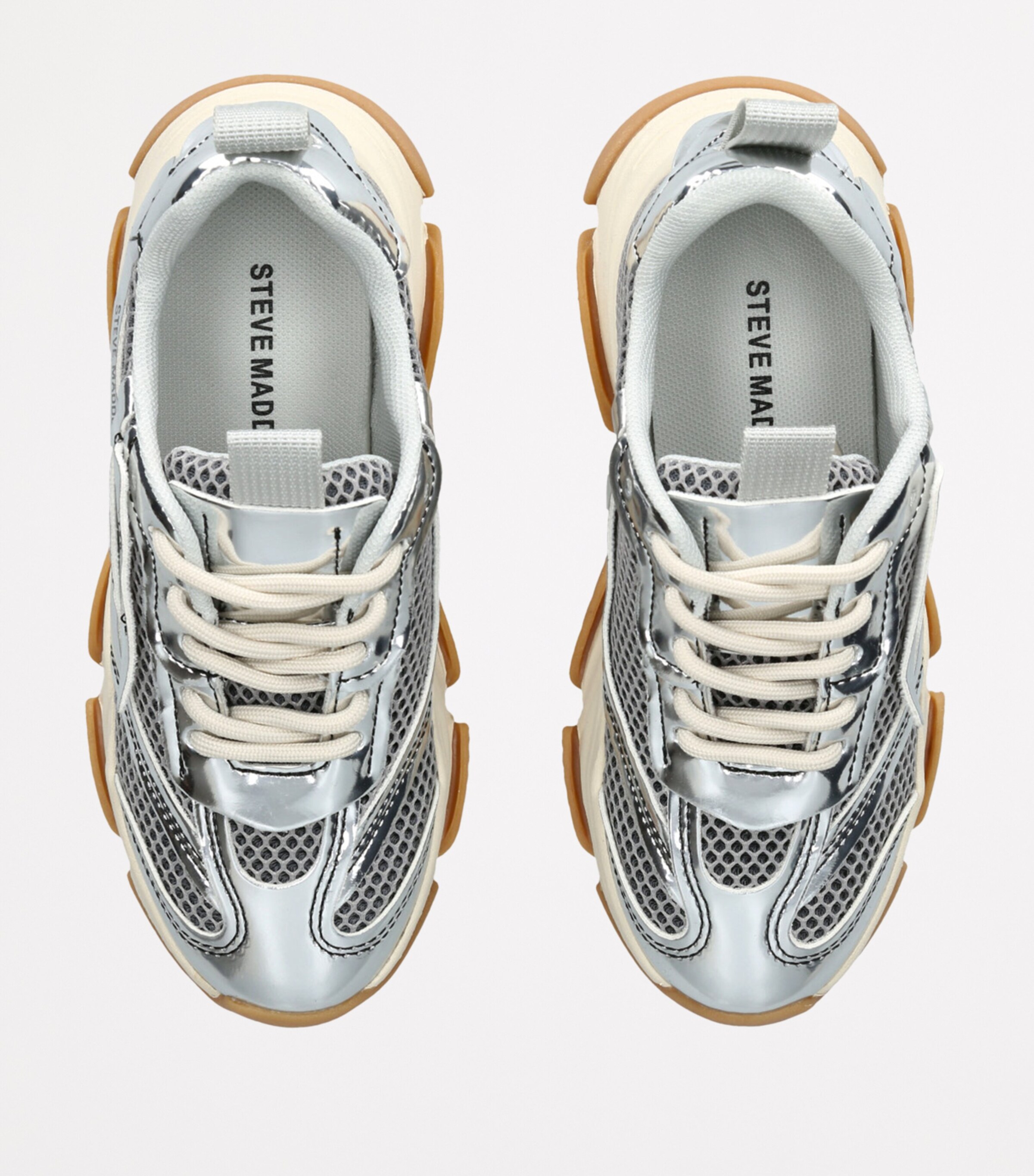 Steve Madden Metallic JPossession Sneakers Silver Image 4