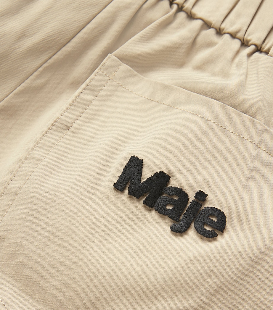 Cotton Gabardine Wide-Leg Trousers BEIGE LIGHT Image 5