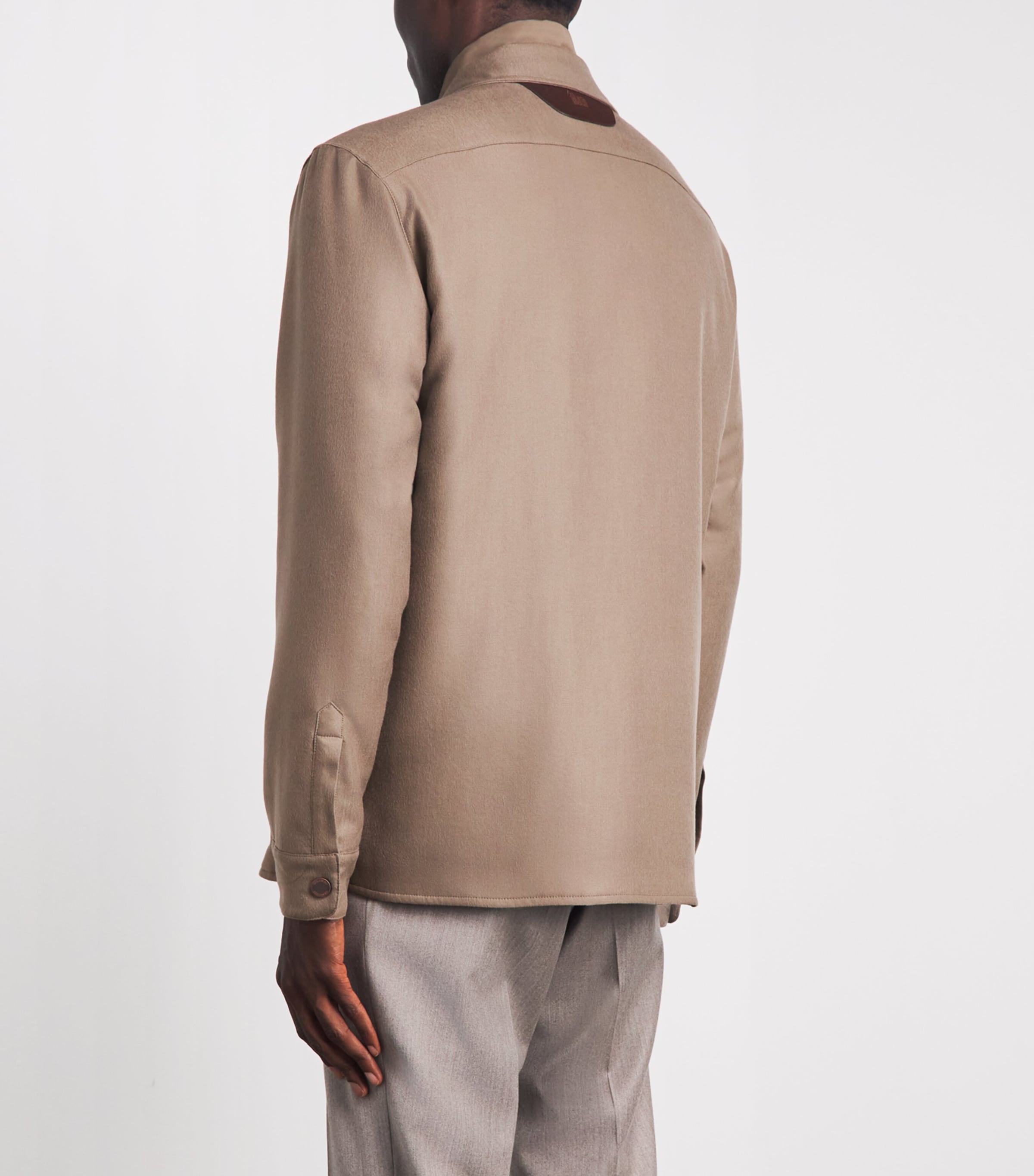 Colombo Mens Cashmere Hybrid Jacket Brown Image 5