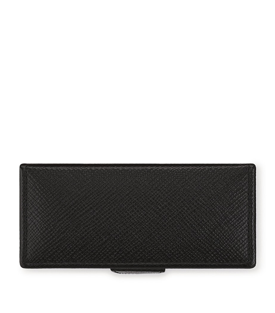Leather Panama Cufflink Box BLACK Image 1
