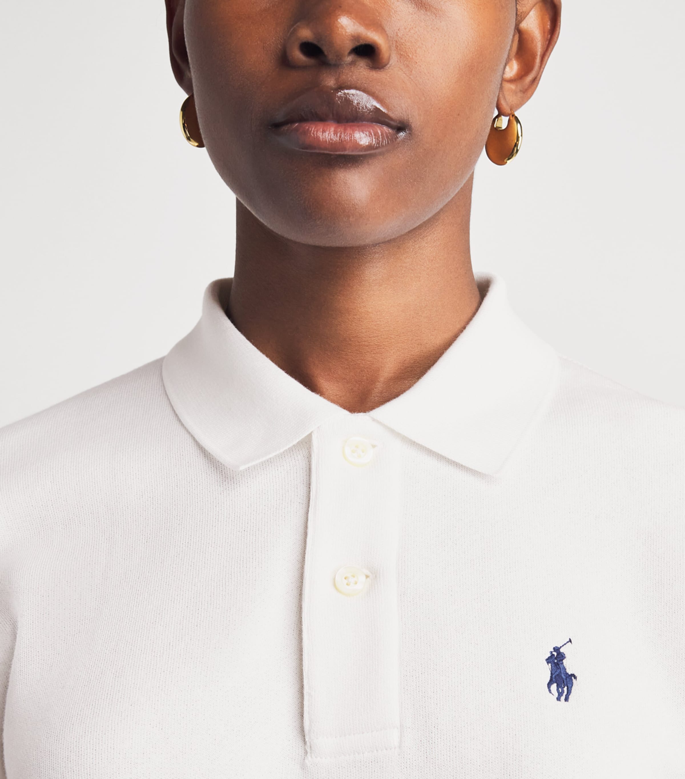 Polo Ralph Lauren Womens Fleece Polo Sweatshirt White Image 3