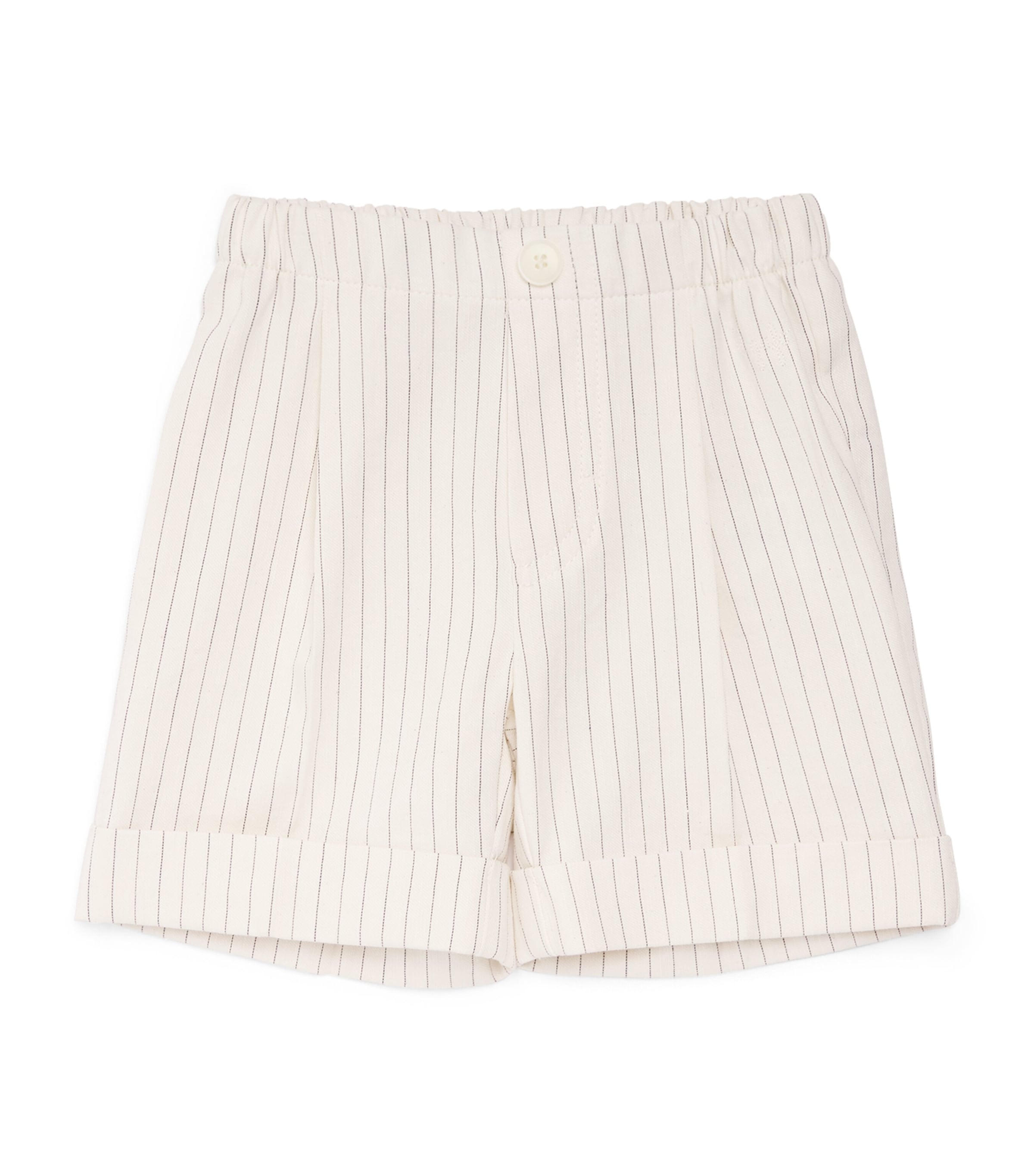 Il Gufo Linen Striped Bermuda Shorts In Beige