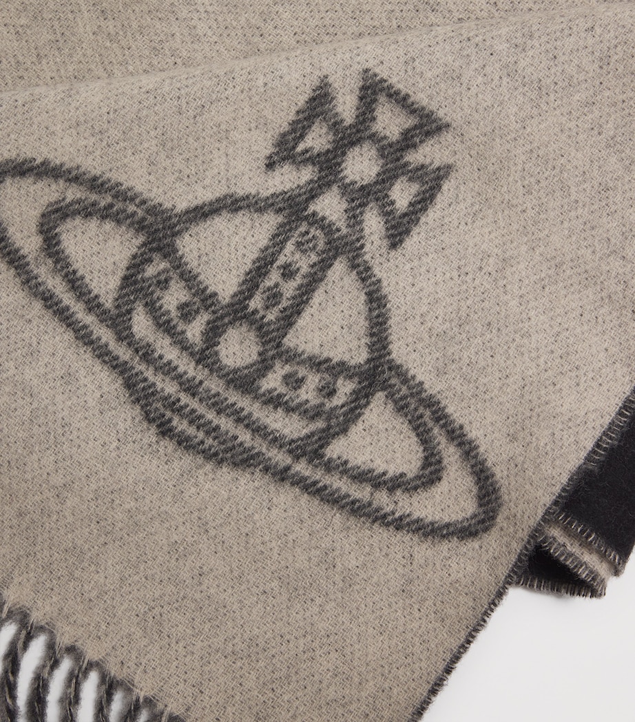 Wool Orb Scarf N402 BLACK Image 4