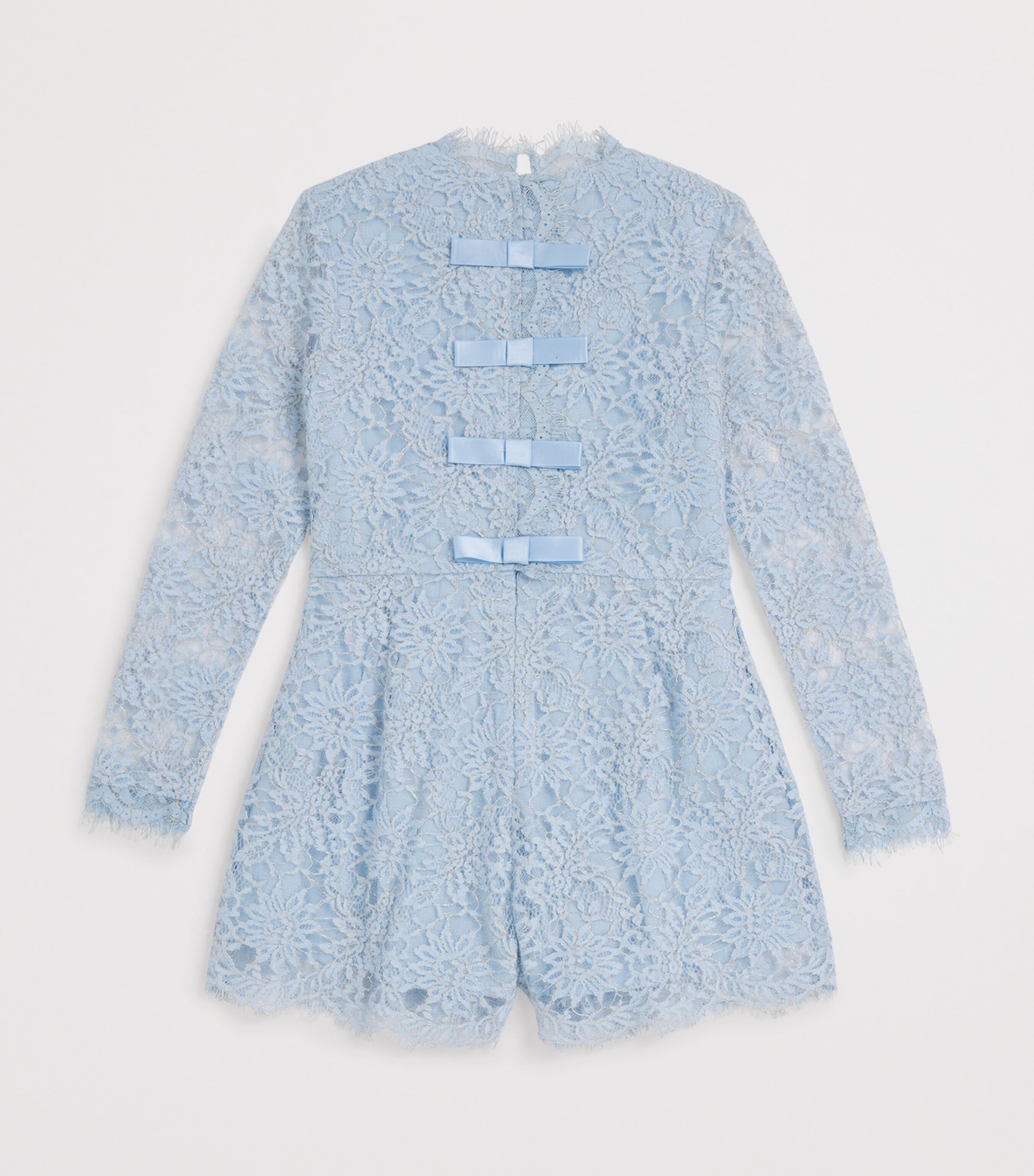 MARLO Lace Angelina Romper (3-14 Years) Blue Image 2
