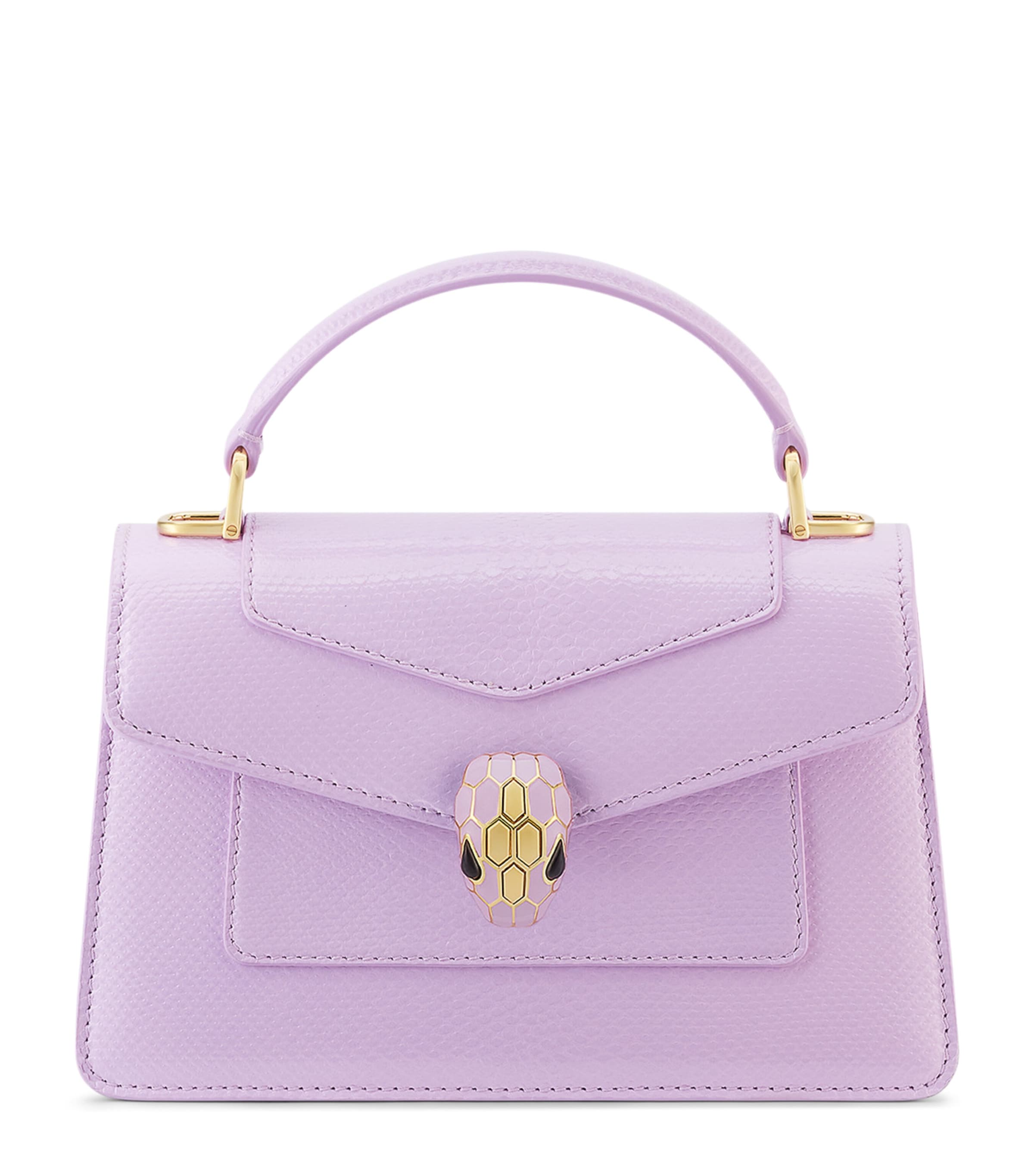 Bvlgari Mini Snakeskin Serpenti Forever Top-Handle Bag Fuchsia Image 1