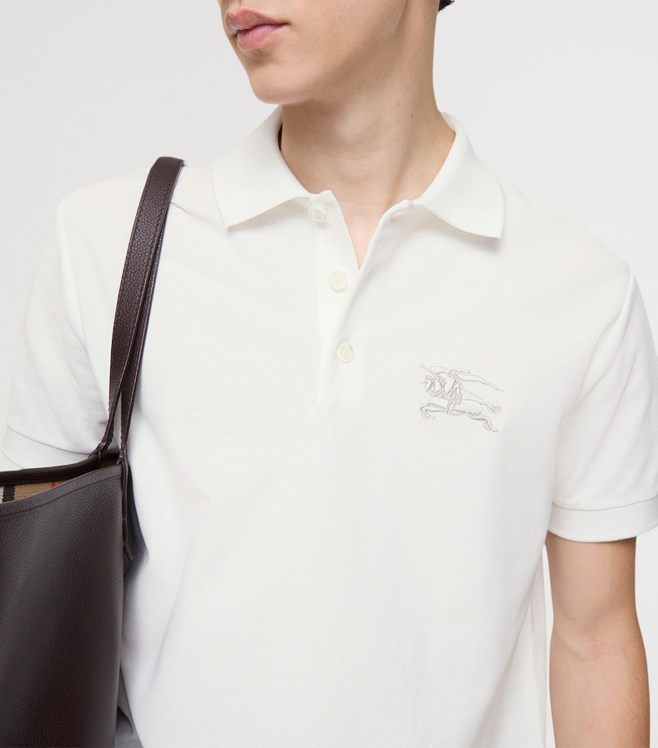 Embroidered Metallic EKD Polo Shirt CHALK Image 3