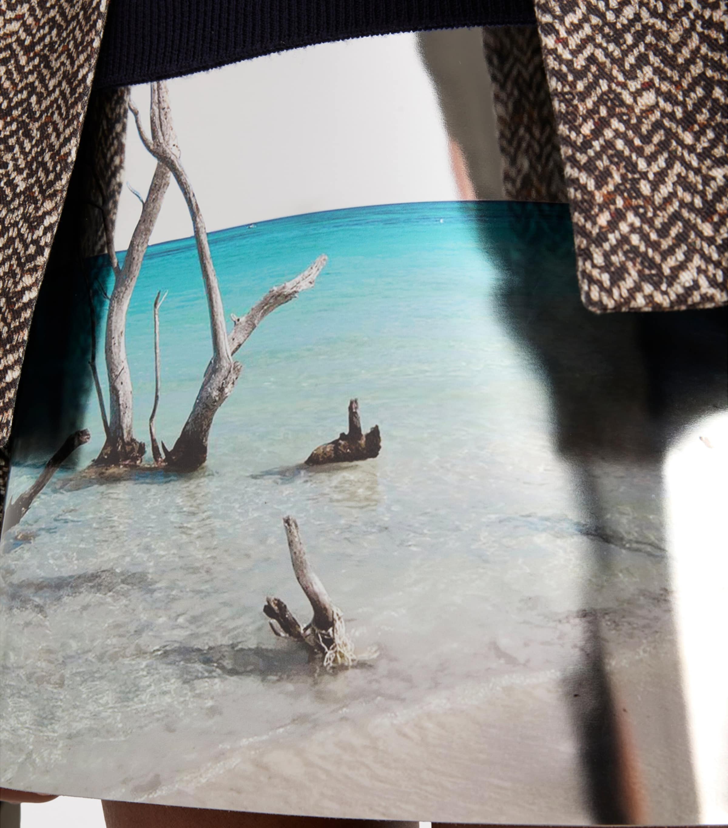 Calfskin Shiny Mini Skirt F0118 Image 5