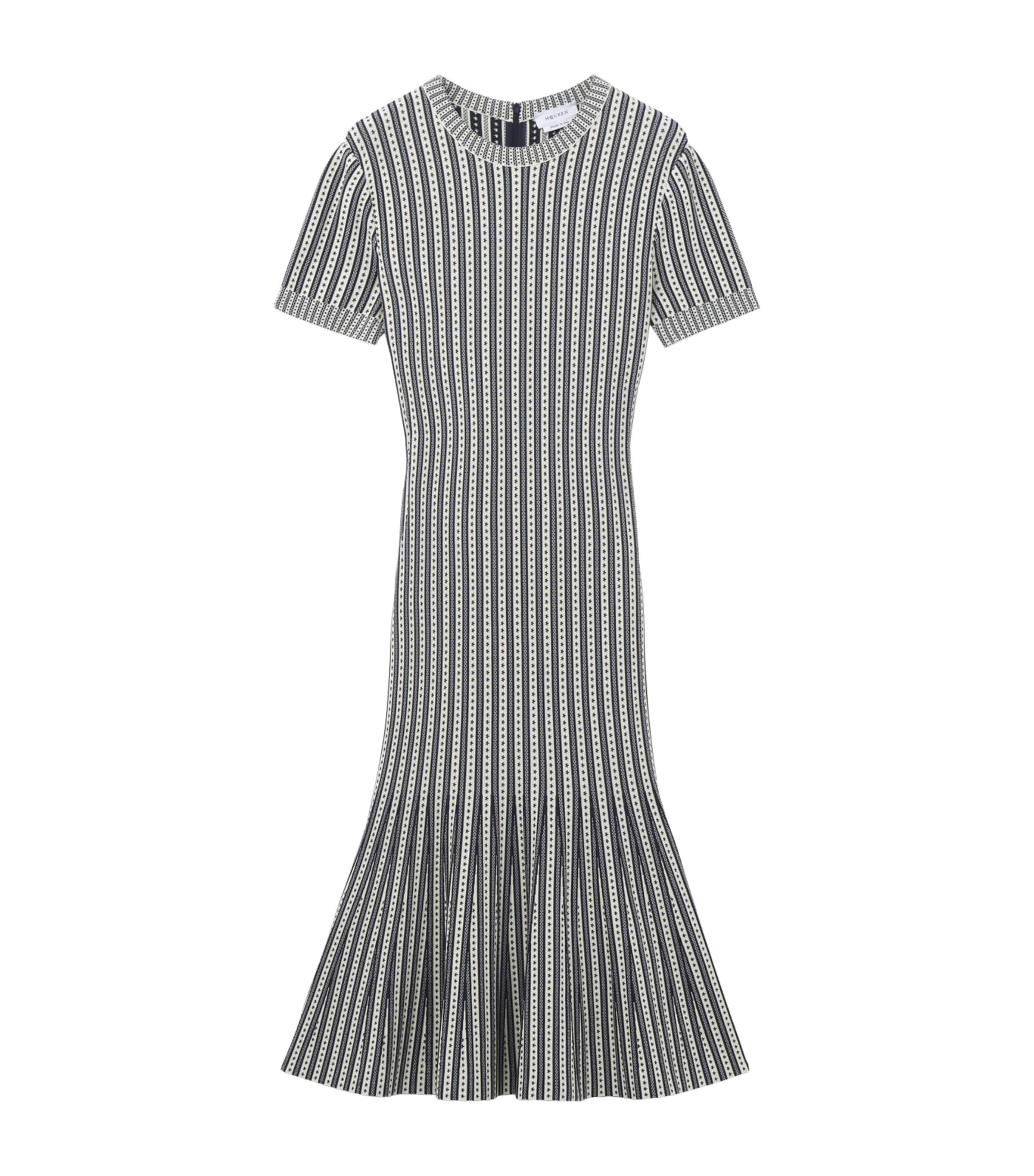 McQueen Womens Knitted Stripe Midi Dress Image 1