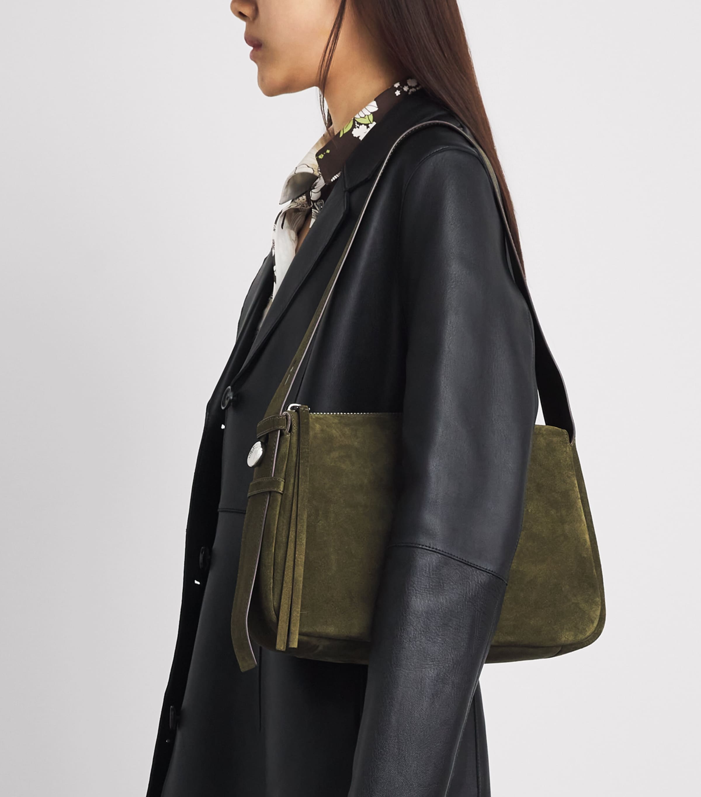 Tory Burch Suede Romy Shoulder Bag Leccio Image 2