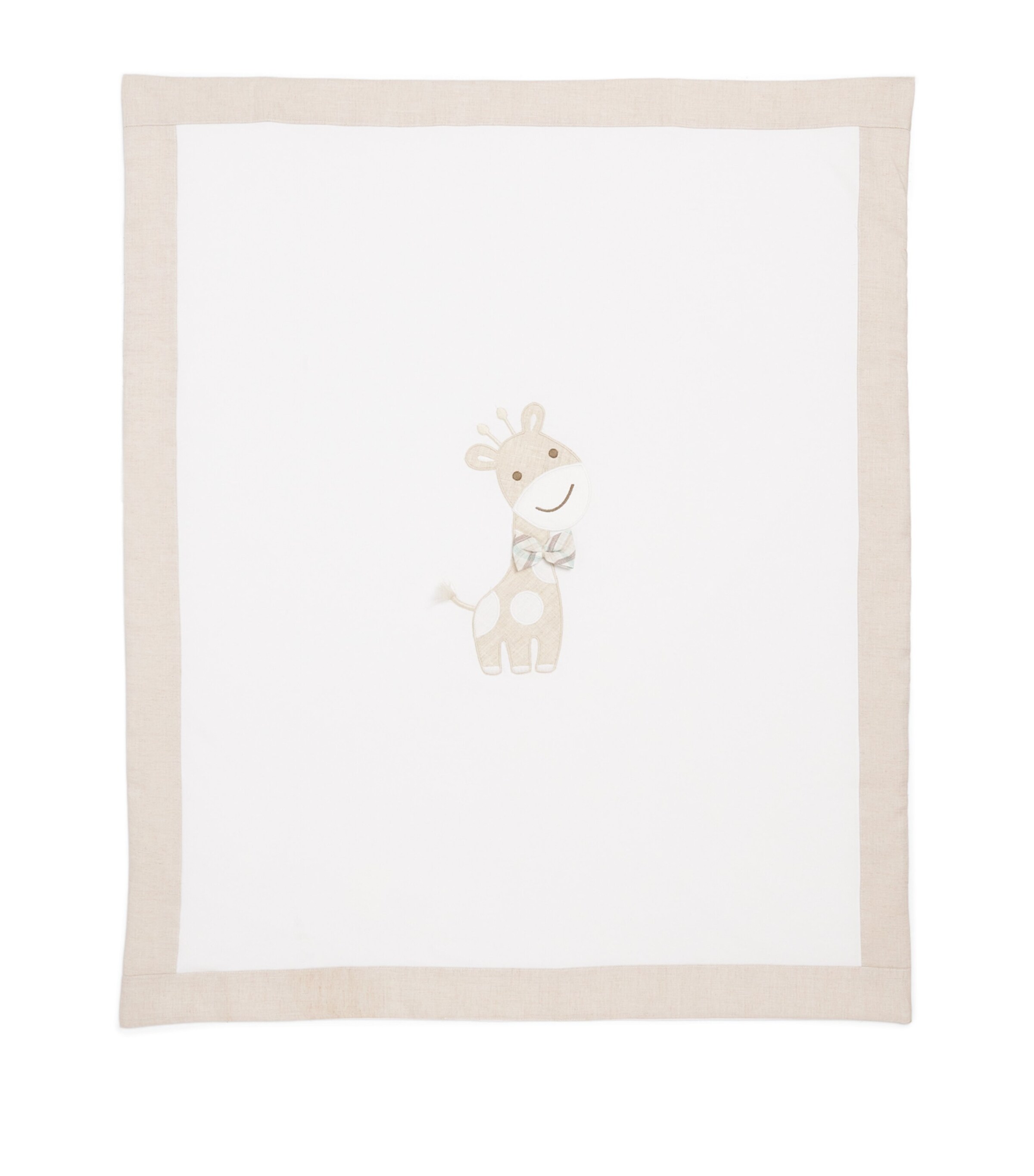Bimbalò Cotton Giraffe Blanket In Beige