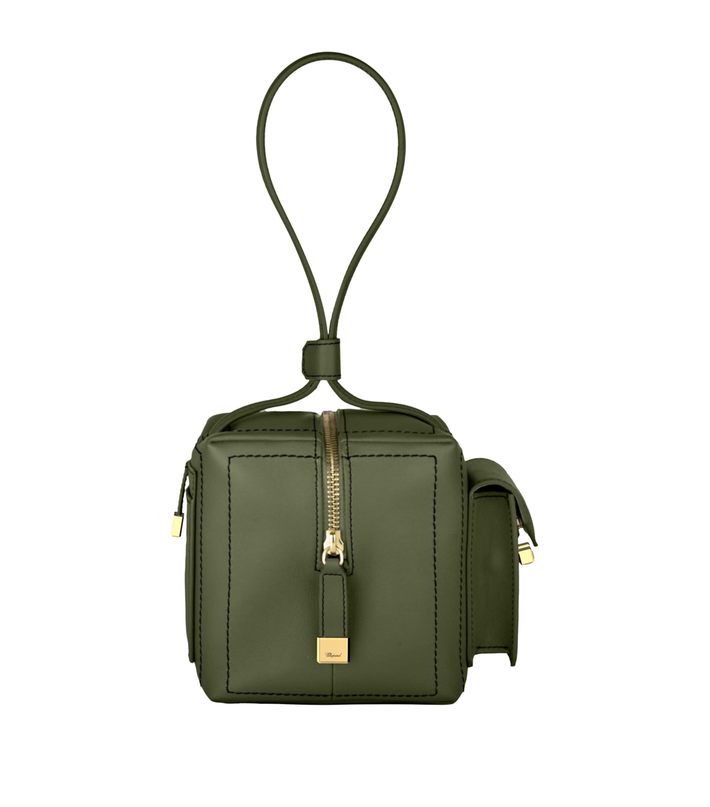 Mini Leather Ice Cube Top-Handle Bag KHAKI Image 4
