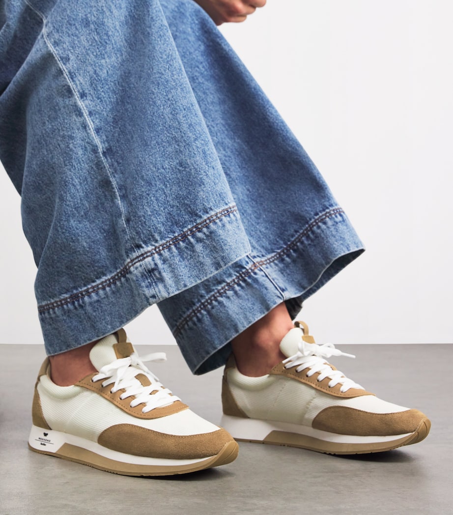 Weekend Max Mara Leather-Trim Sneakers Camel Image 2