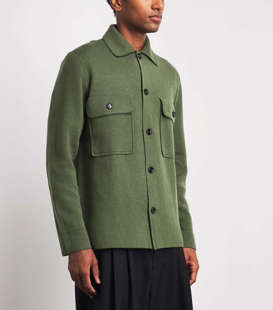 Allude Mens Virgin Wool-Cashmere Overshirt Image 4